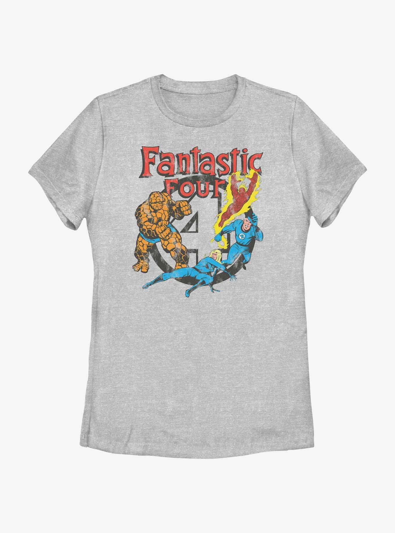 Marvel Fantastic Four Four Squad Vintage Style Womens T-Shirt, , hi-res