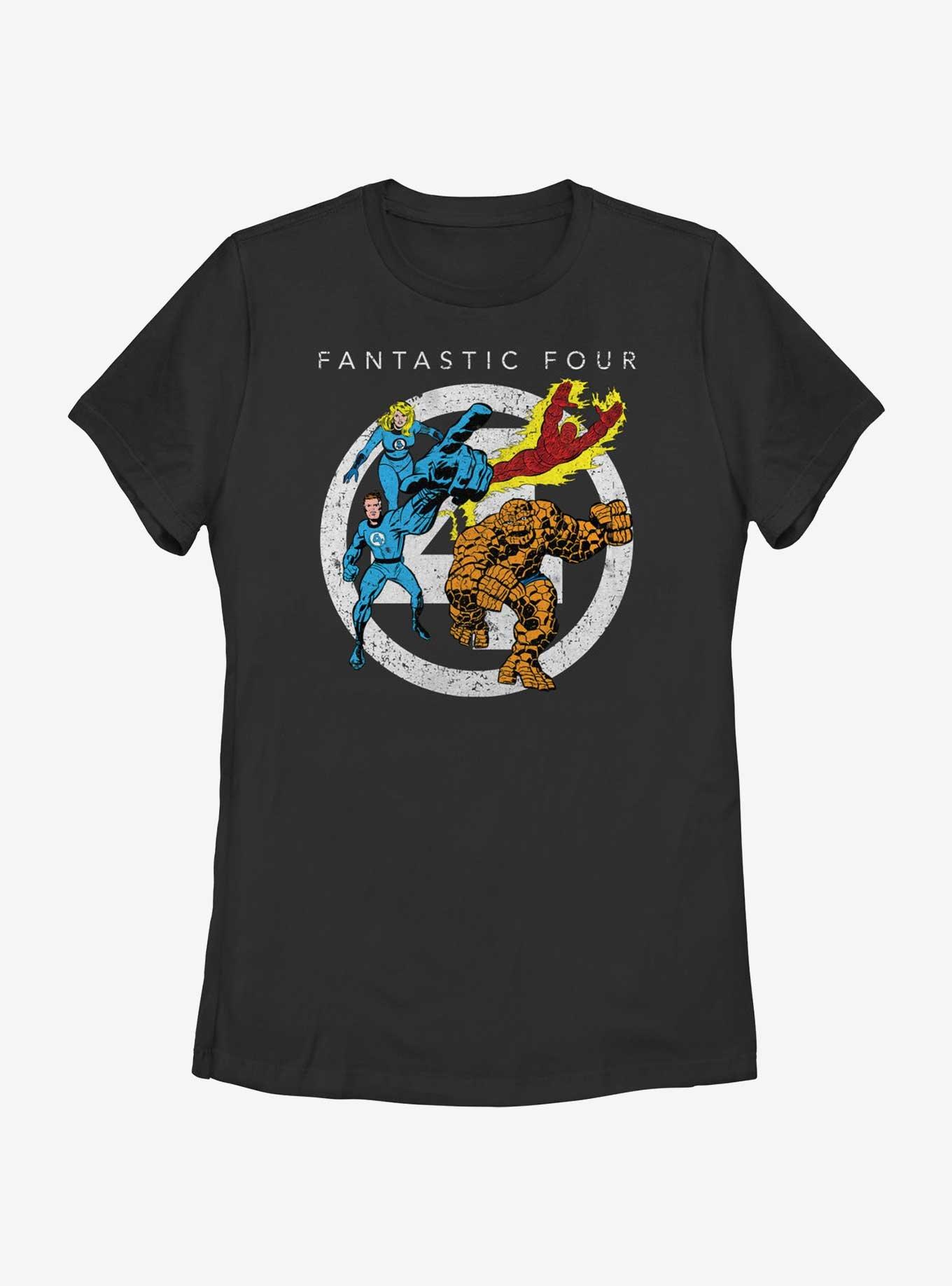 Marvel Fantastic Four Team Four Front Womens T-Shirt, BLACK, hi-res