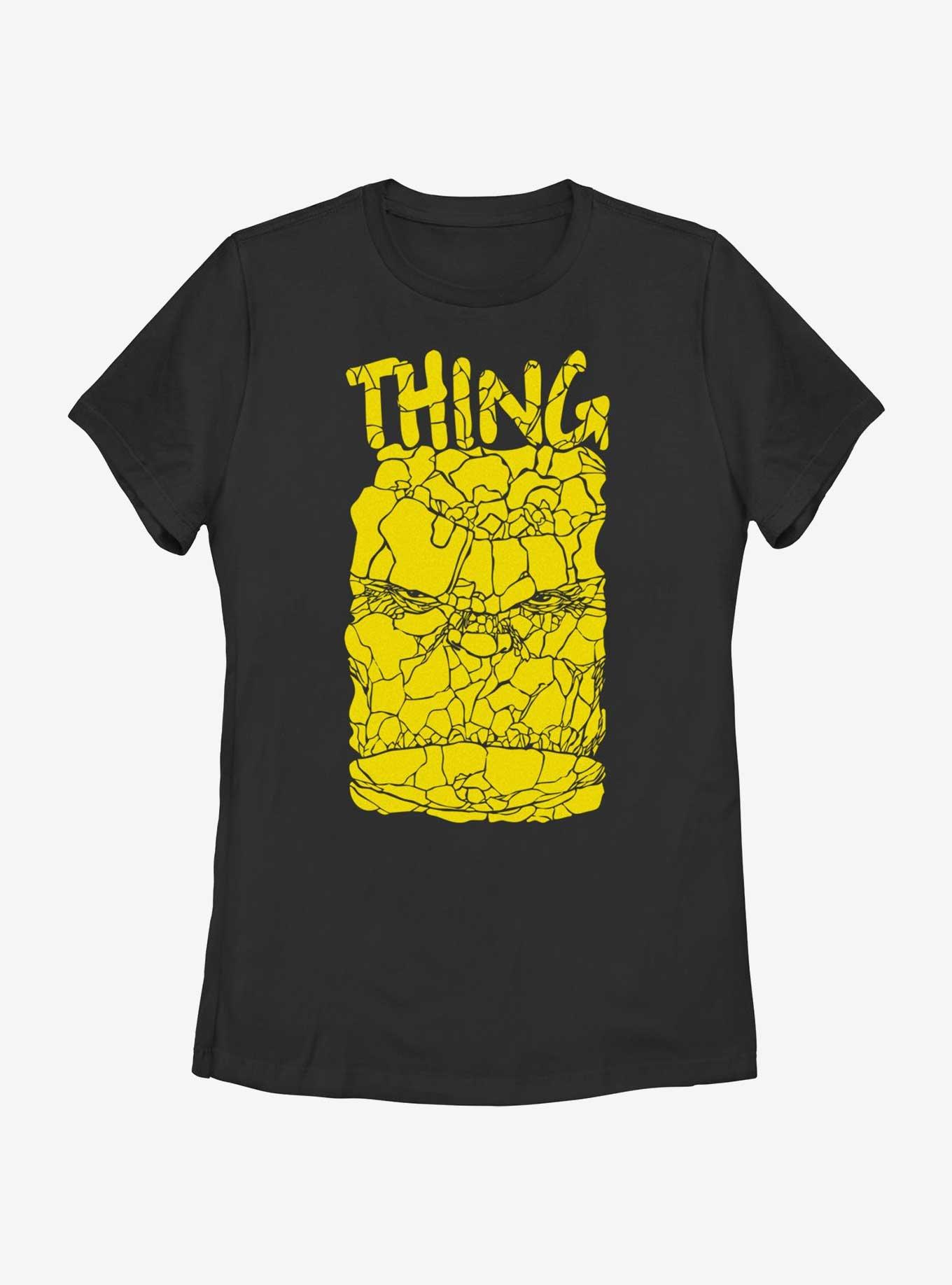 Marvel Fantastic Four Thing Face Close Up Womens T-Shirt, BLACK, hi-res