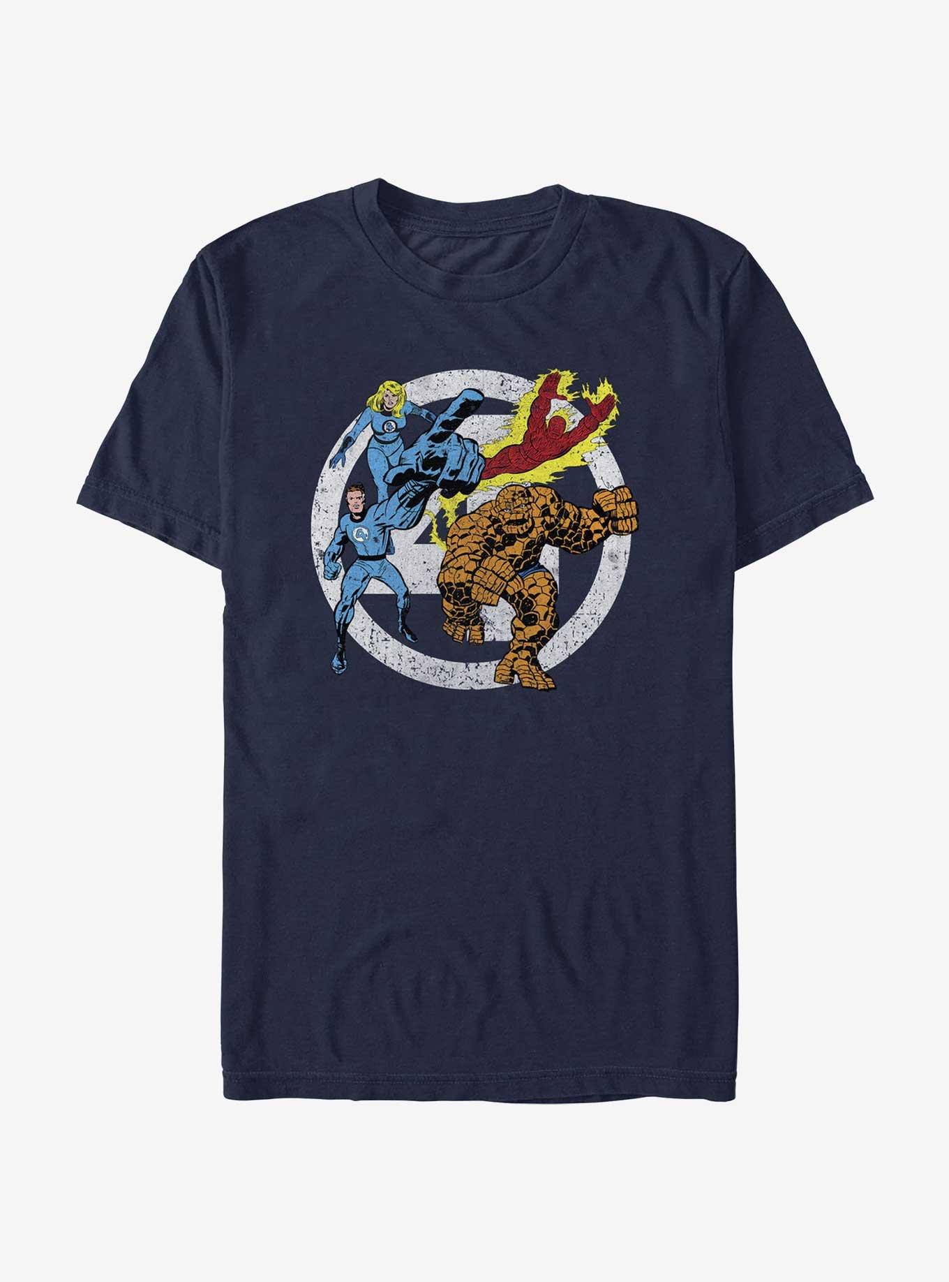 Marvel Fantastic Four Team Four Front T-Shirt, NAVY, hi-res