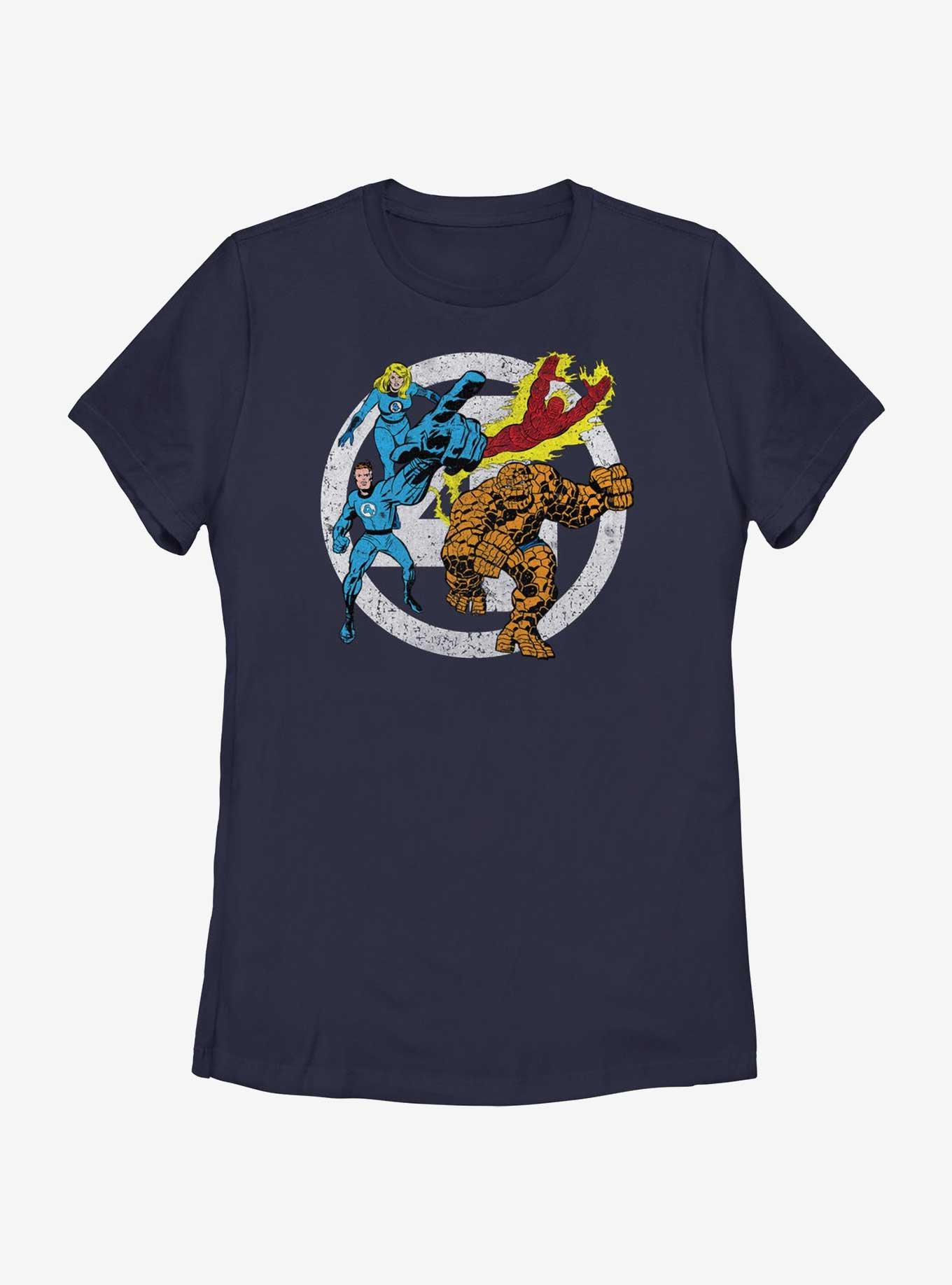 Marvel Fantastic Four Team Four Front Womens T-Shirt, NAVY, hi-res