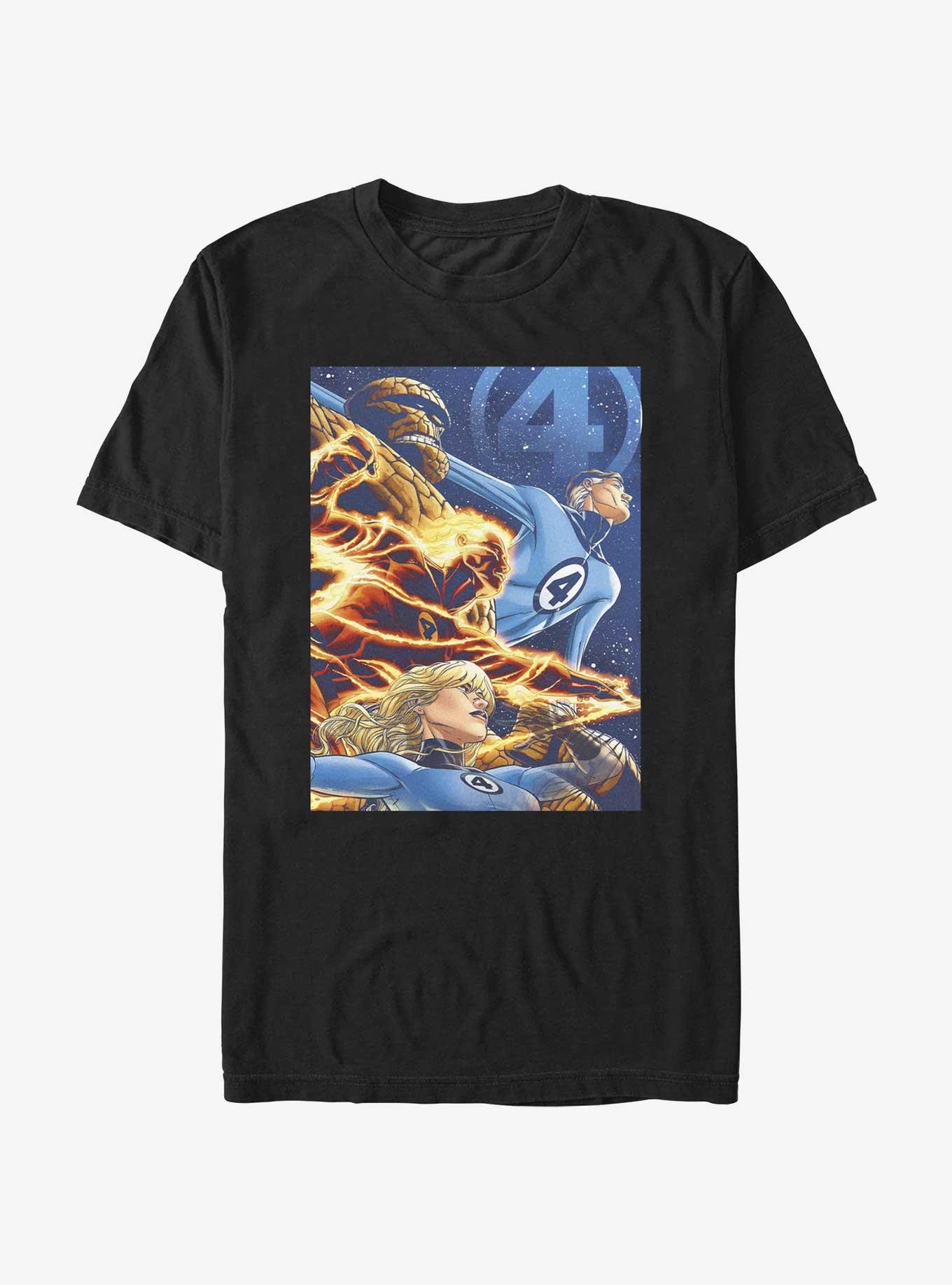 Marvel Fantastic Four Team In Space T-Shirt, BLACK, hi-res