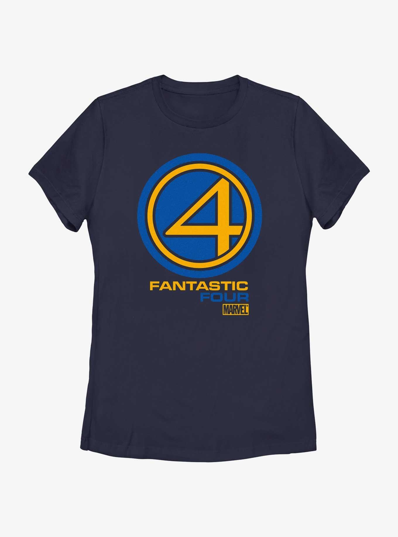 Marvel Fantastic Four Vintage Classic Logo Womens T-Shirt, NAVY, hi-res