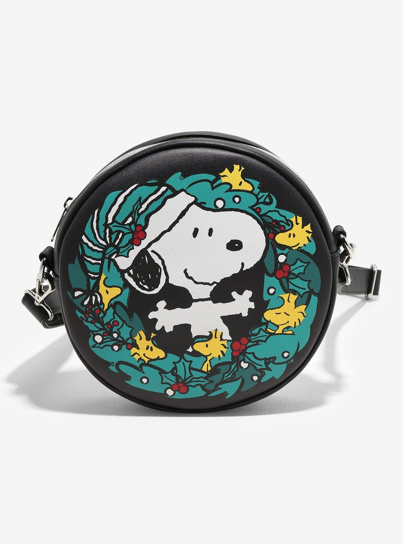 Loungefly Peanuts Snoopy Holiday Wreath Crossbody Bag Hot Topic Exclusive, , hi-res