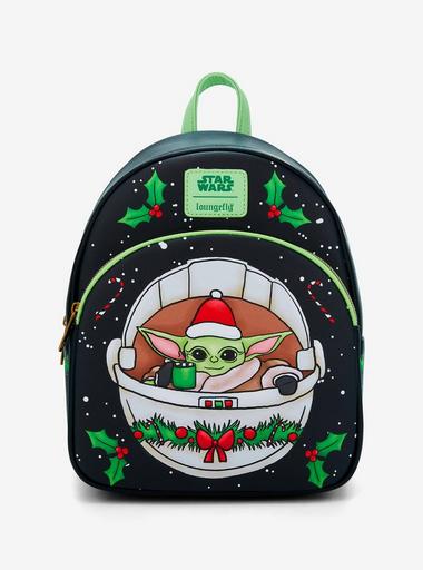 Hot Topic Burgundy Backpack with Baby Yoda Print Amazon.com | Disney main image 4