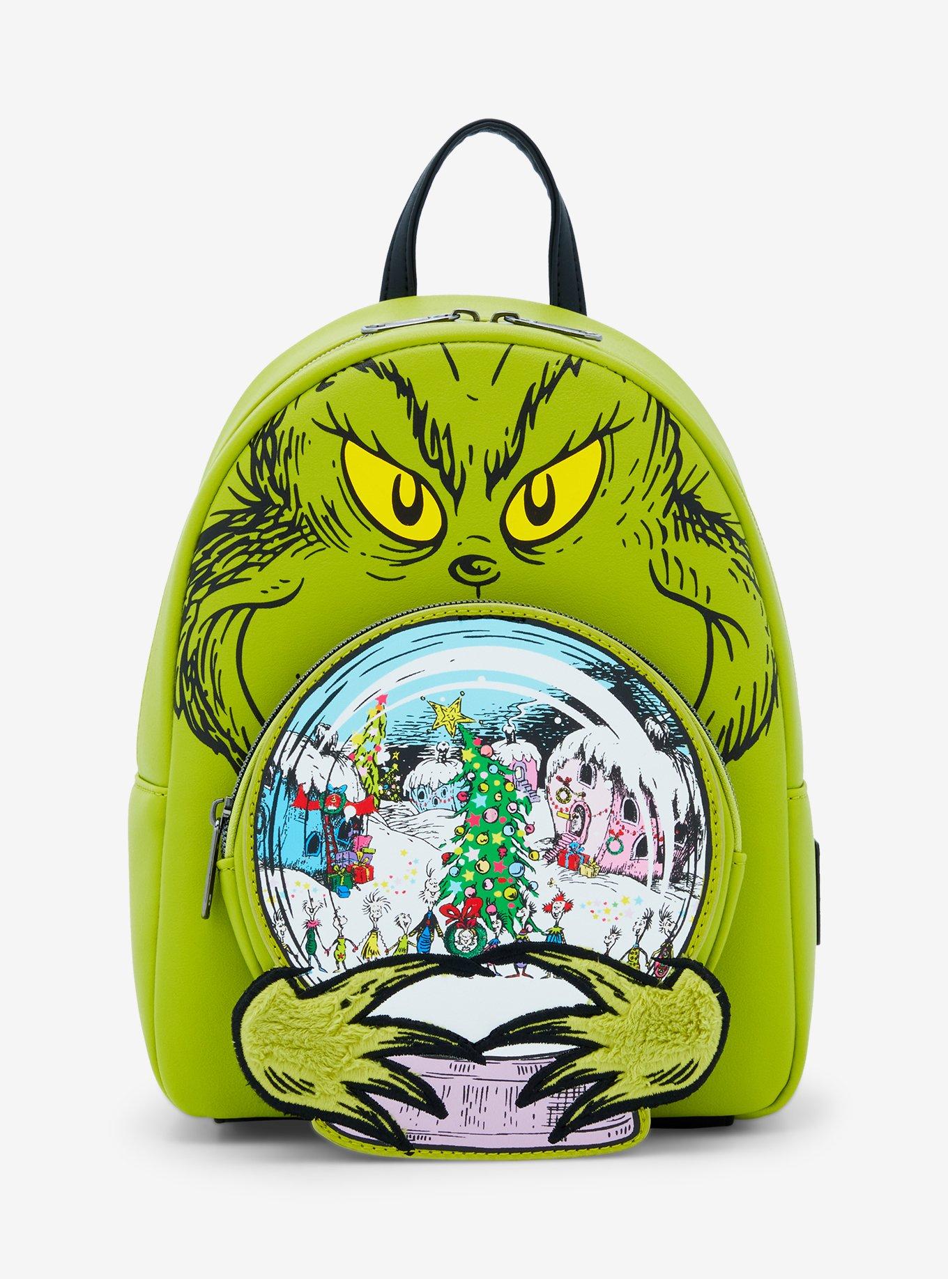 Loungefly How The Grinch Stole Christmas Snow Globe Glow In The Dark Mini Backpack Hot Topic Exclusive