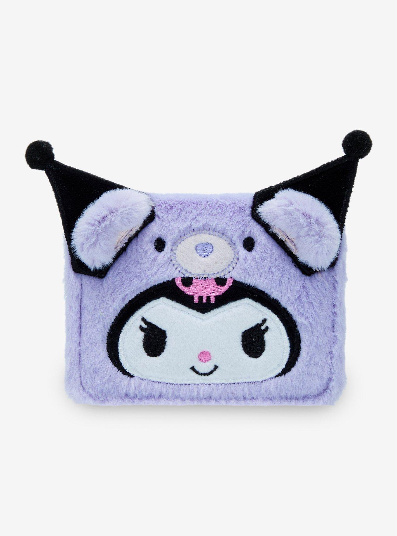 Kuromi Purple Bear Fuzzy Mini Flap Wallet | Hot Topic