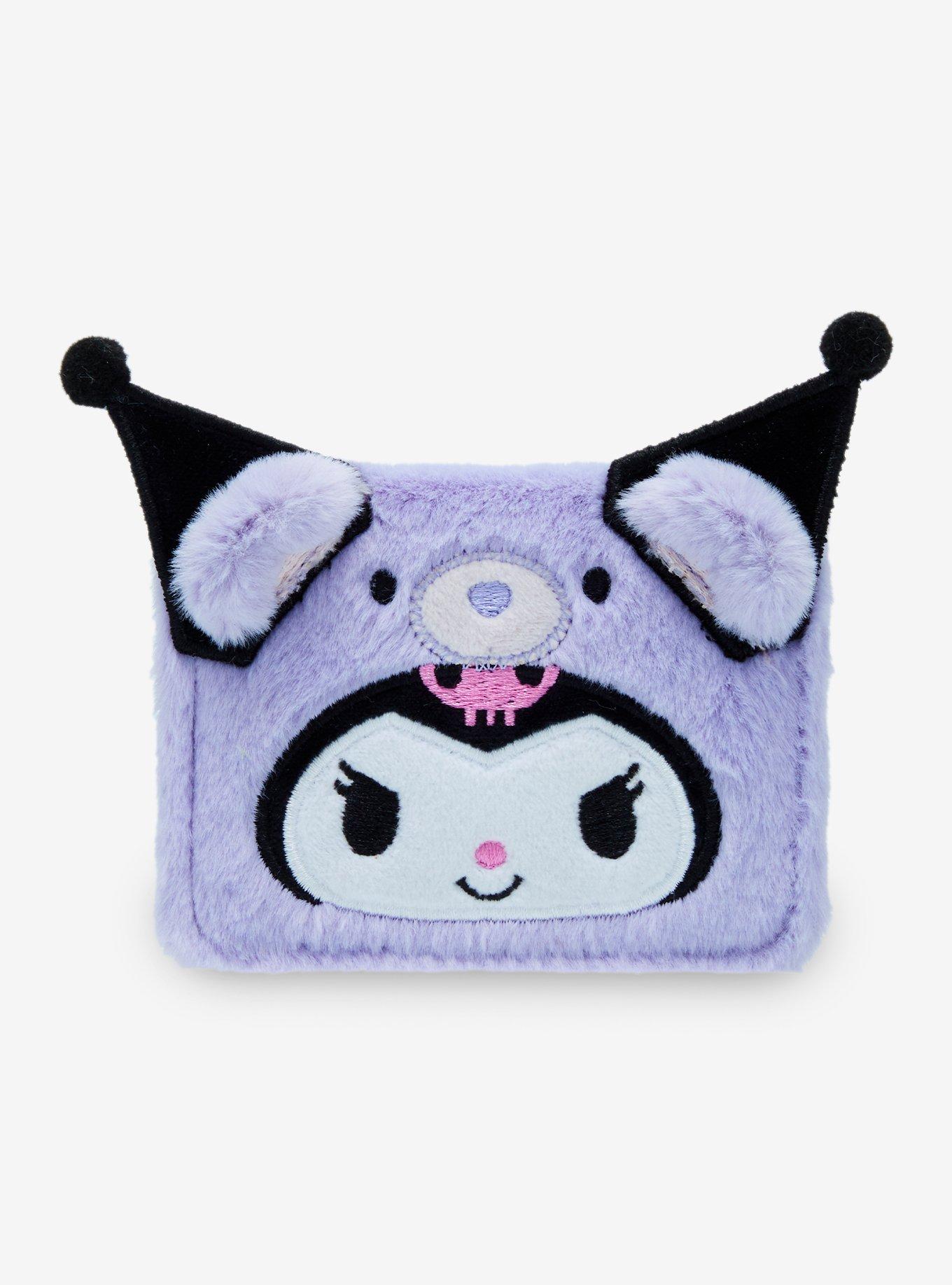 Kuromi Purple Bear Fuzzy Mini Flap Wallet, , hi-res