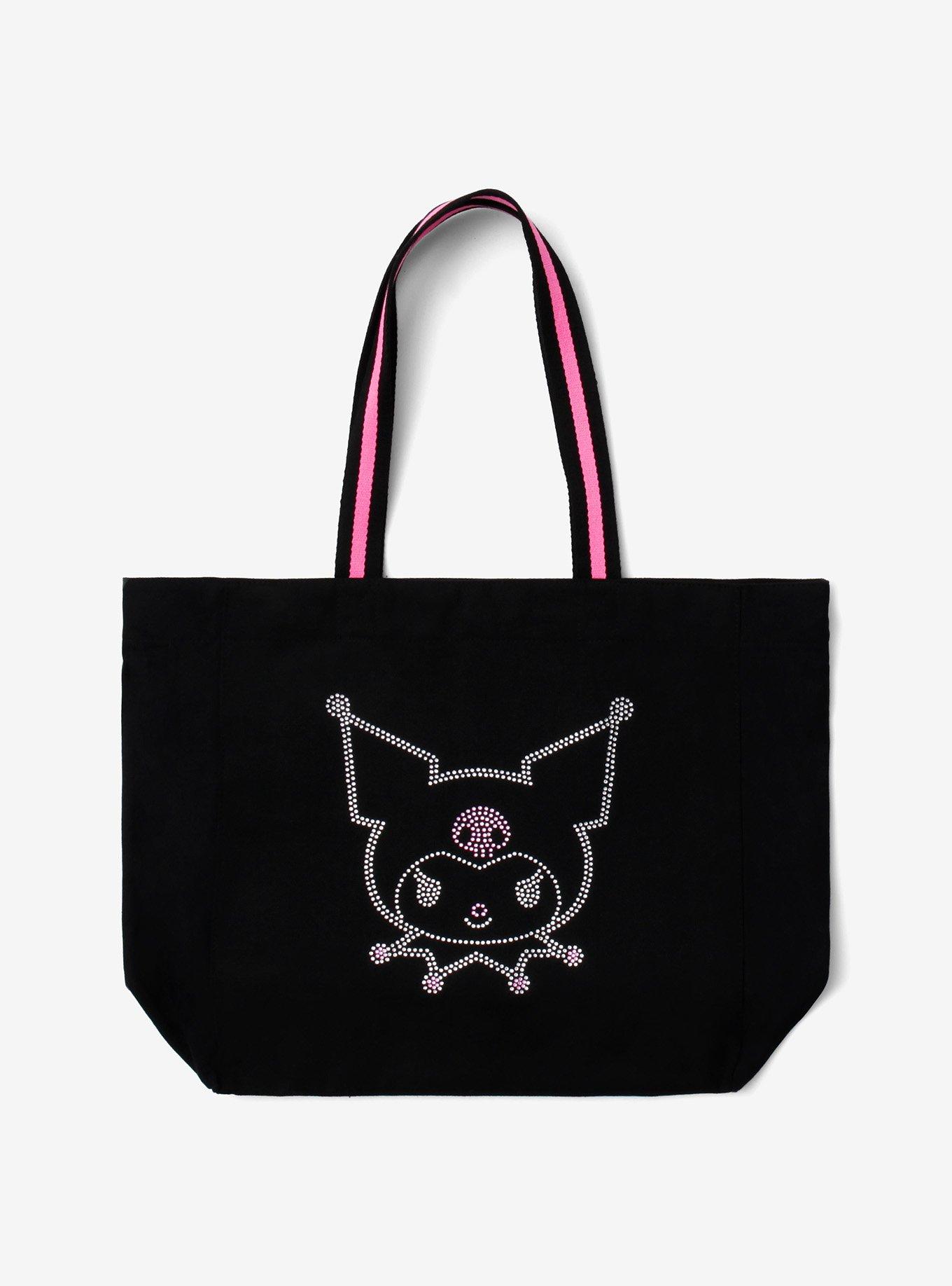 Kuromi Face Rhinestone Tote Bag, , hi-res