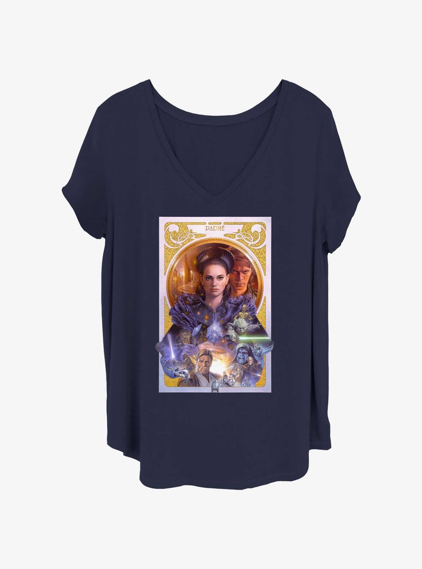 Star Wars Padme Poster Womens T-Shirt Plus Size, NAVY, hi-res