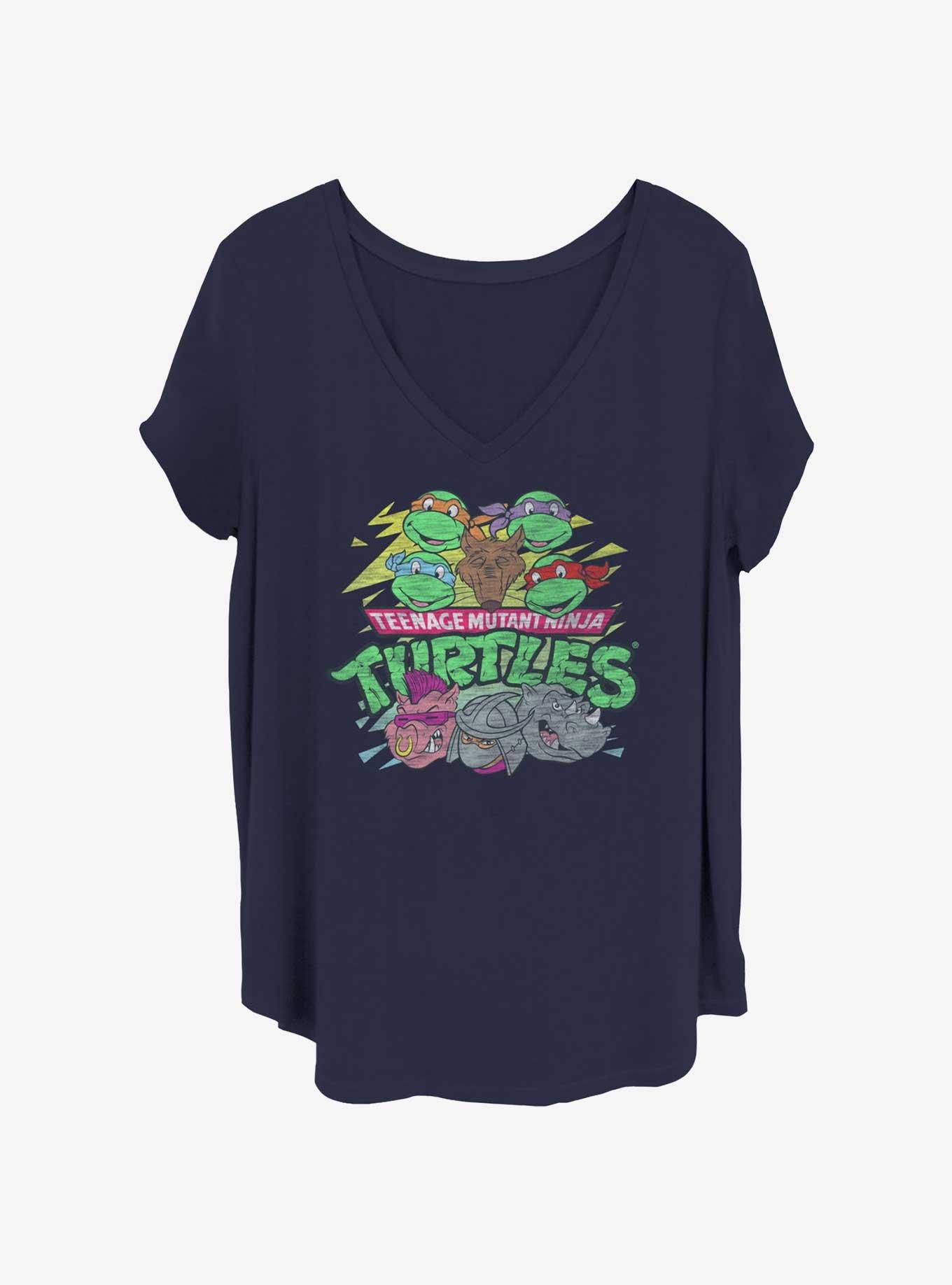 Teenage Mutant Ninja Turtles Full Cast Womens T-Shirt Plus Size, NAVY, hi-res