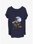 Jurassic Park Tri Dino Moon Womens T-Shirt Plus Size, NAVY, hi-res