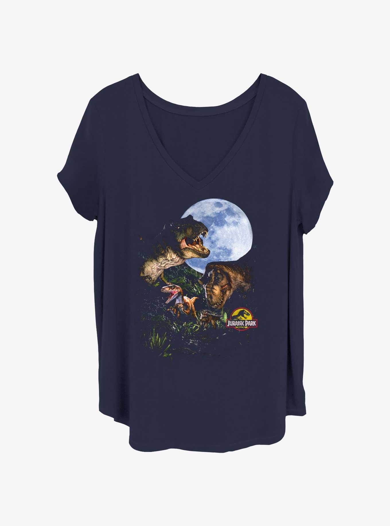 Jurassic Park Tri Dino Moon Womens T-Shirt Plus Size, , hi-res