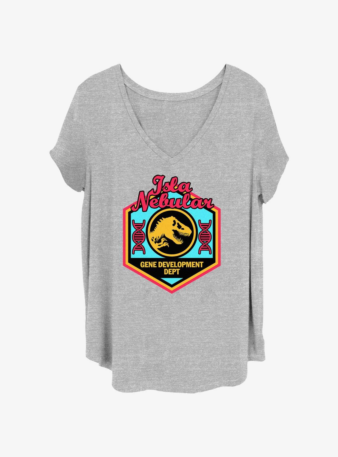 Jurassic Park Gene Tech Womens T-Shirt Plus Size, HEATHER GR, hi-res