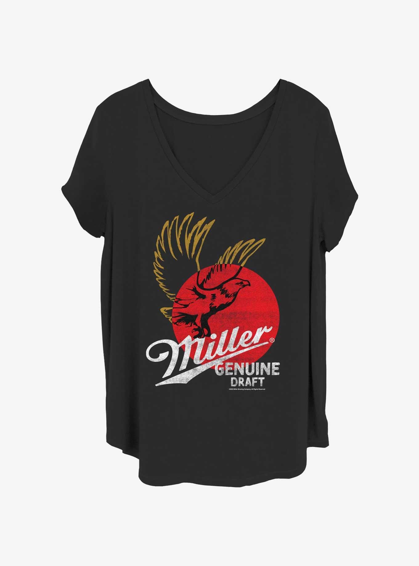 Coors Miller Genuine Draft Logo Womens T-Shirt Plus Size, BLACK, hi-res