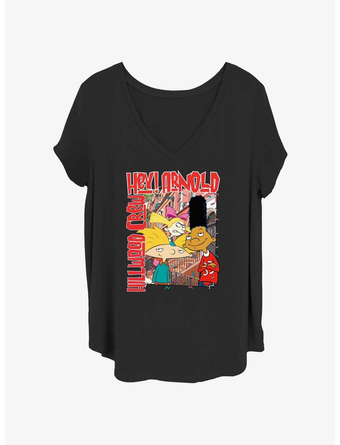Nickelodeon Hey Arnold Hollywood Crew Womens T-Shirt Plus Size, BLACK, hi-res