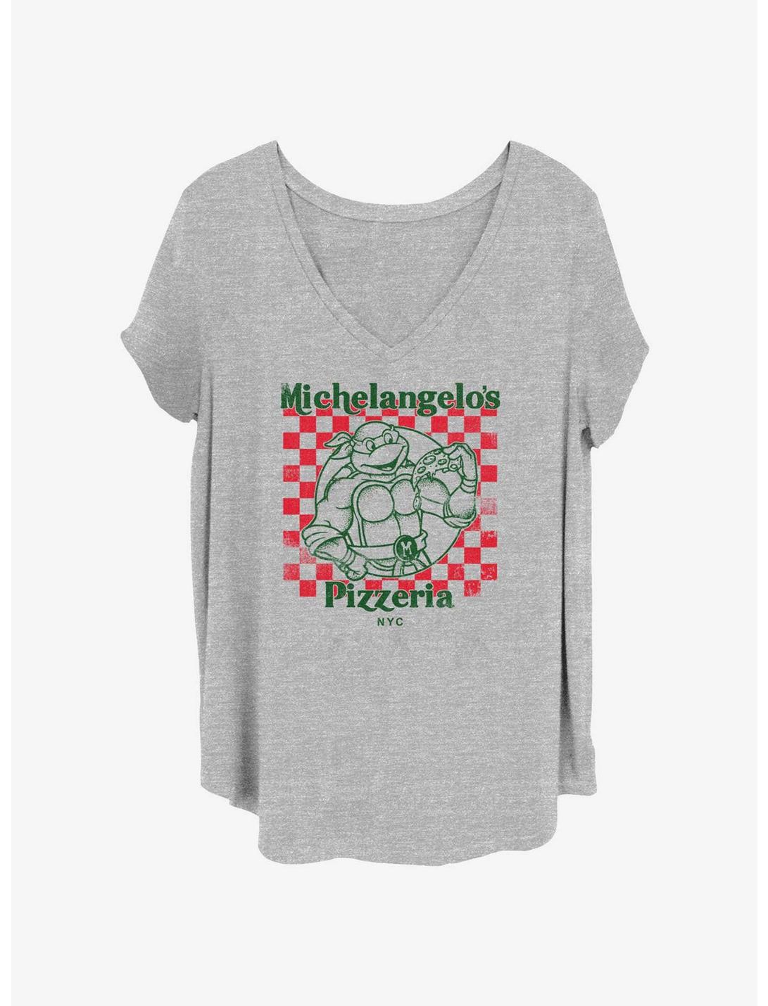 Teenage Mutant Ninja Turtles Mikey's Pizza Womens T-Shirt Plus Size, HEATHER GR, hi-res