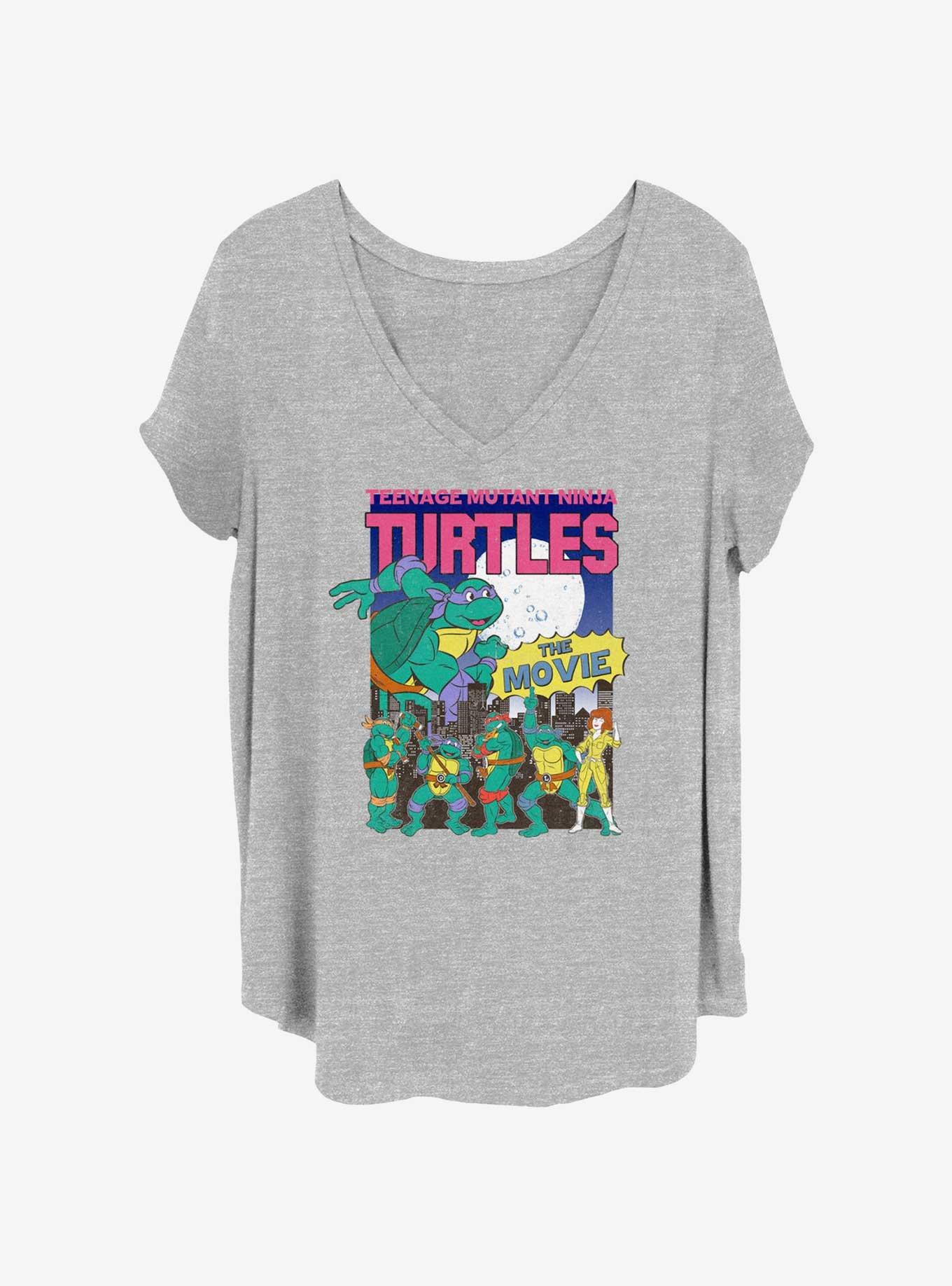 Teenage Mutant Ninja Turtles Poster Womens T-Shirt Plus Size, HEATHER GR, hi-res