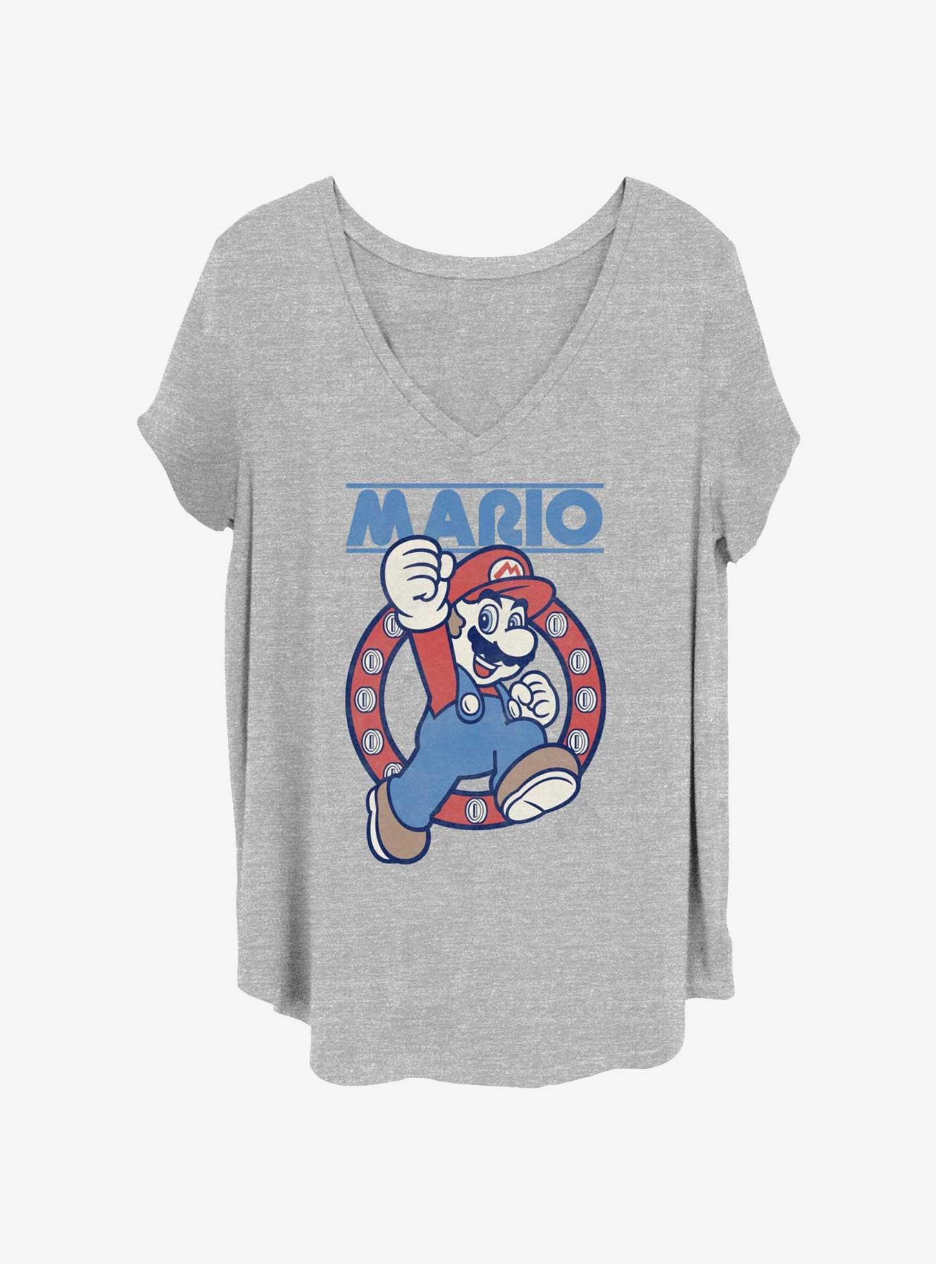 Nintendo Mario Classic Coin Womens T-Shirt Plus Size, HEATHER GR, hi-res