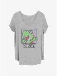 Nintendo Happy Yoshi Square Womens T-Shirt Plus Size, HEATHER GR, hi-res