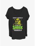 Shrek Check Yourself Before You Shrek Yourself Womens T-Shirt Plus Size, BLACK, hi-res