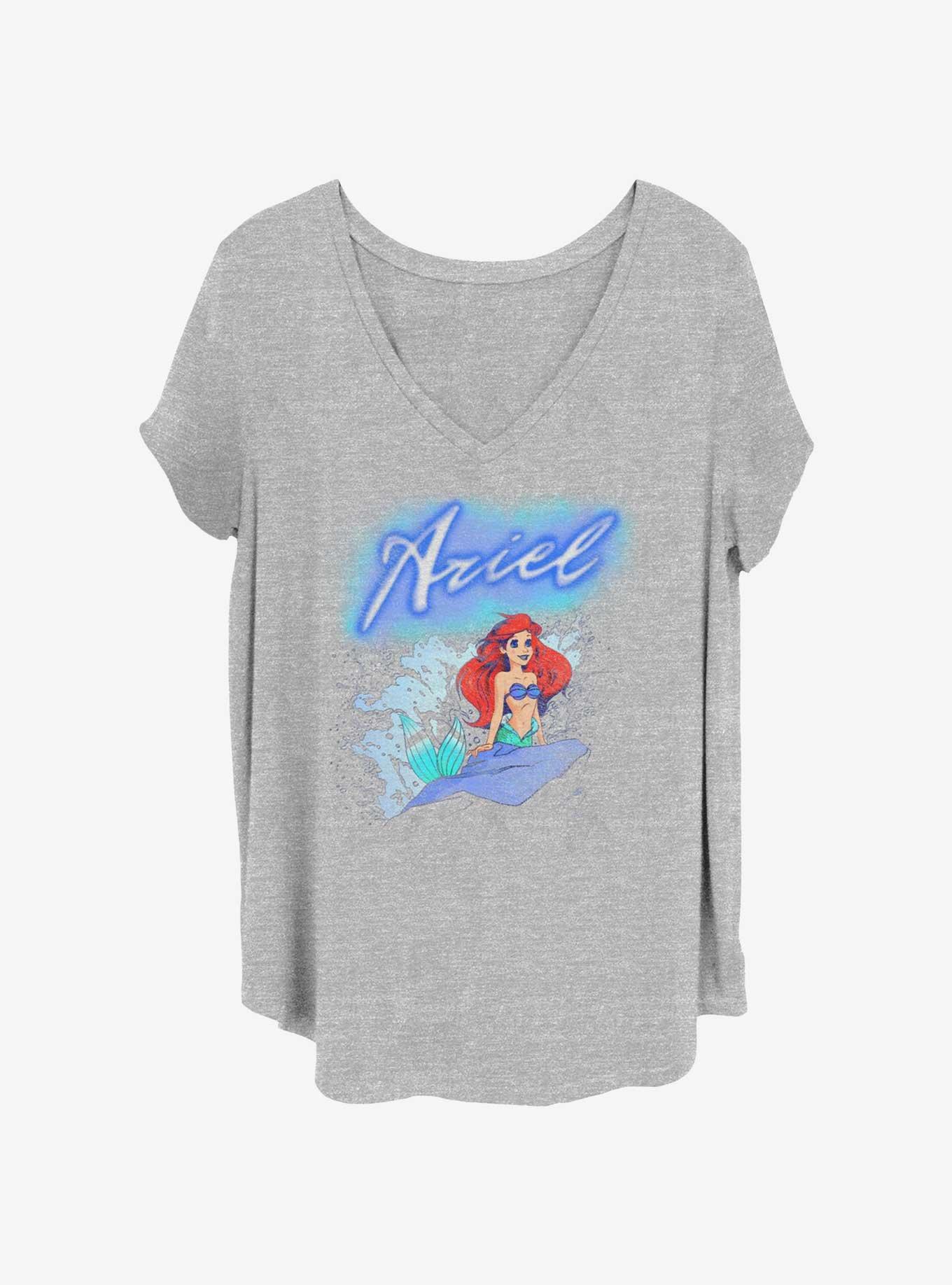 Disney The Little Mermaid Ariel Brush Womens T-Shirt Plus Size, HEATHER GR, hi-res