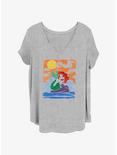 Disney The Little Mermaid Water Color Mermaid Womens T-Shirt Plus Size, HEATHER GR, hi-res