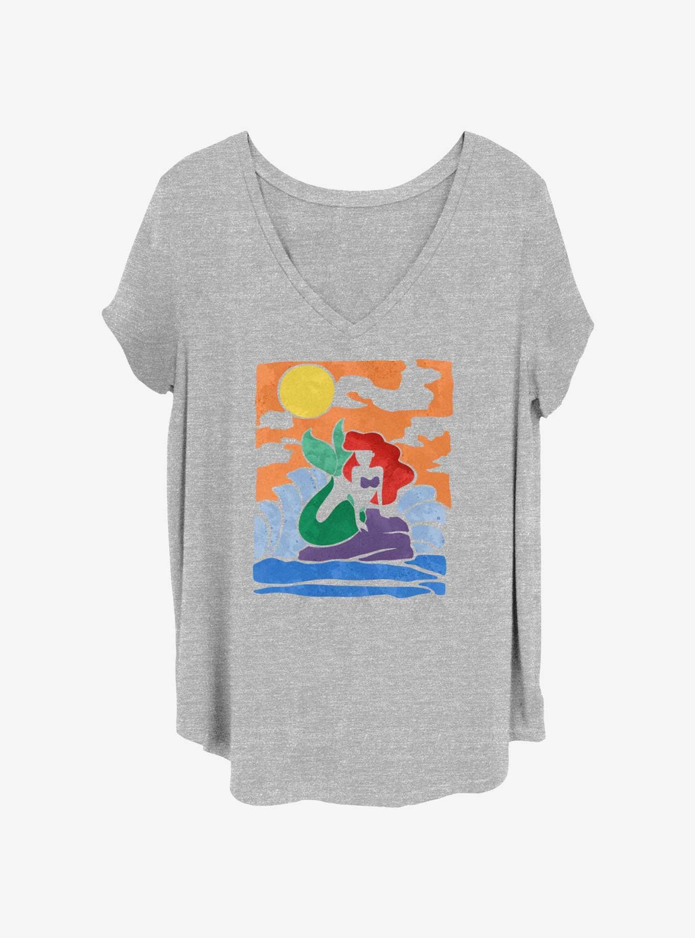 Disney The Little Mermaid Water Color Mermaid Womens T-Shirt Plus Size, , hi-res