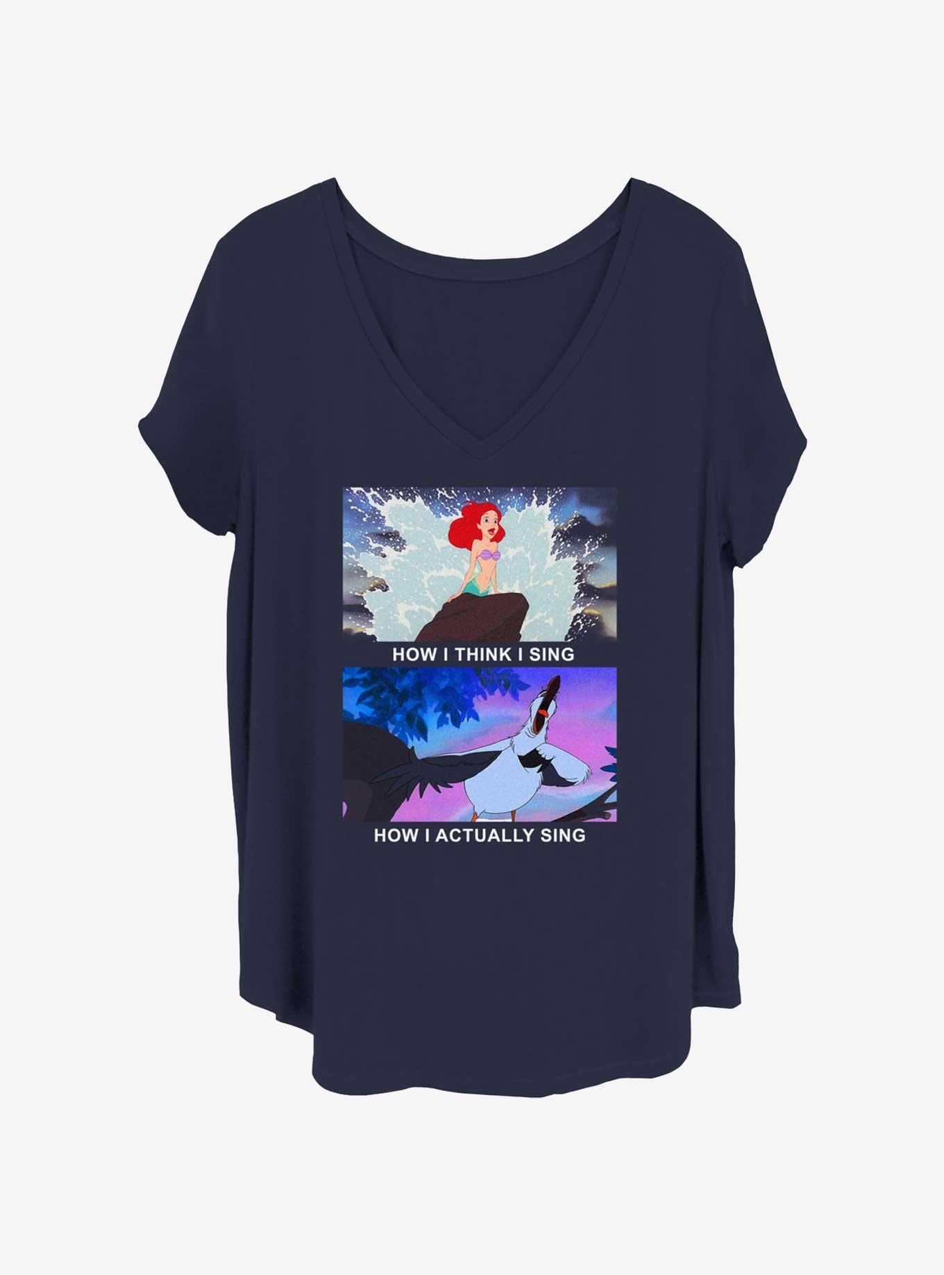 Disney The Little Mermaid Singing Meme Womens T-Shirt Plus Size