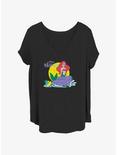 Disney The Little Mermaid Vintage Lil Mermaid Womens T-Shirt Plus Size, BLACK, hi-res