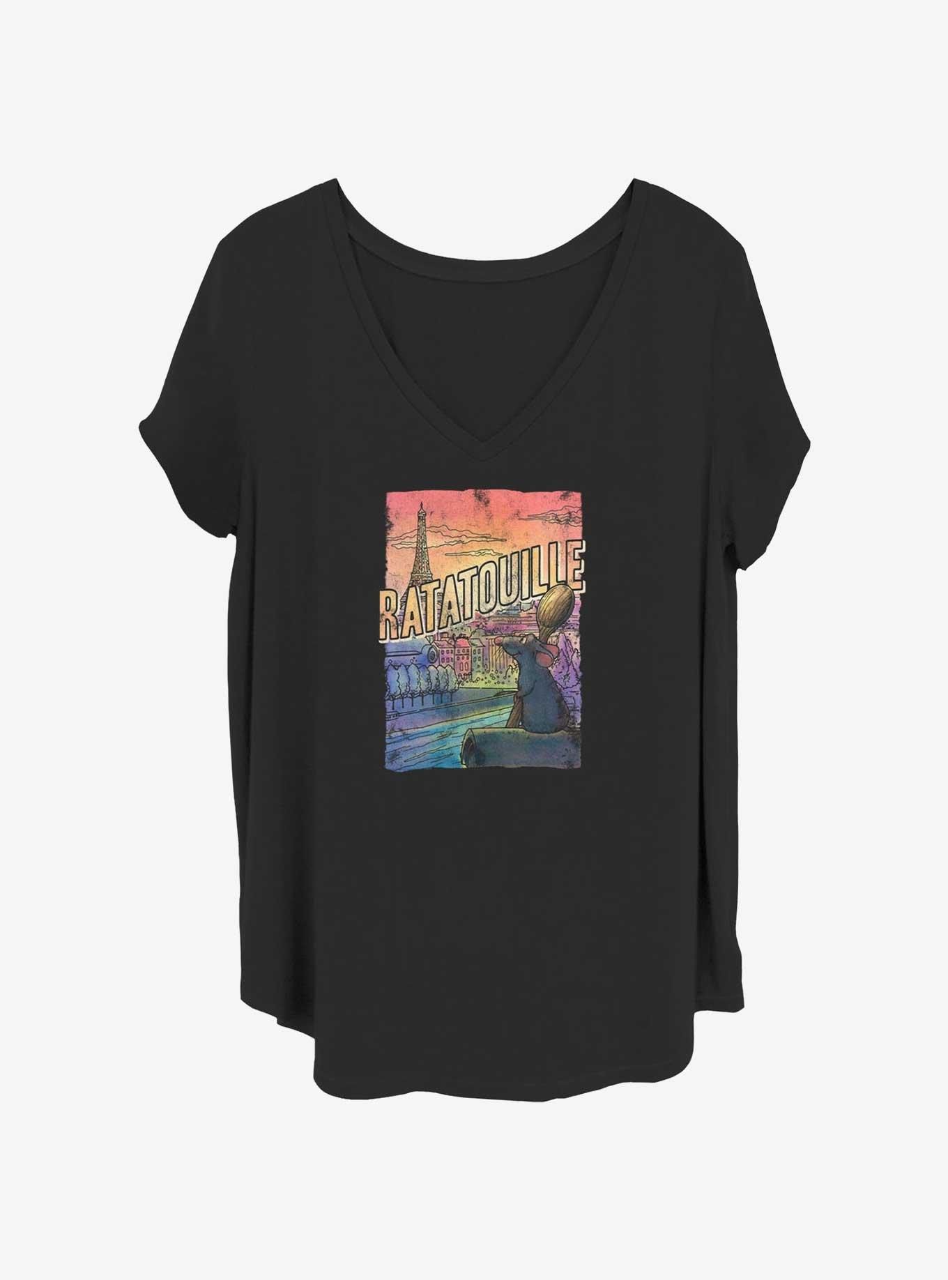 Disney Pixar Ratatouille Remi Overlooking Paris Womens T-Shirt Plus Size