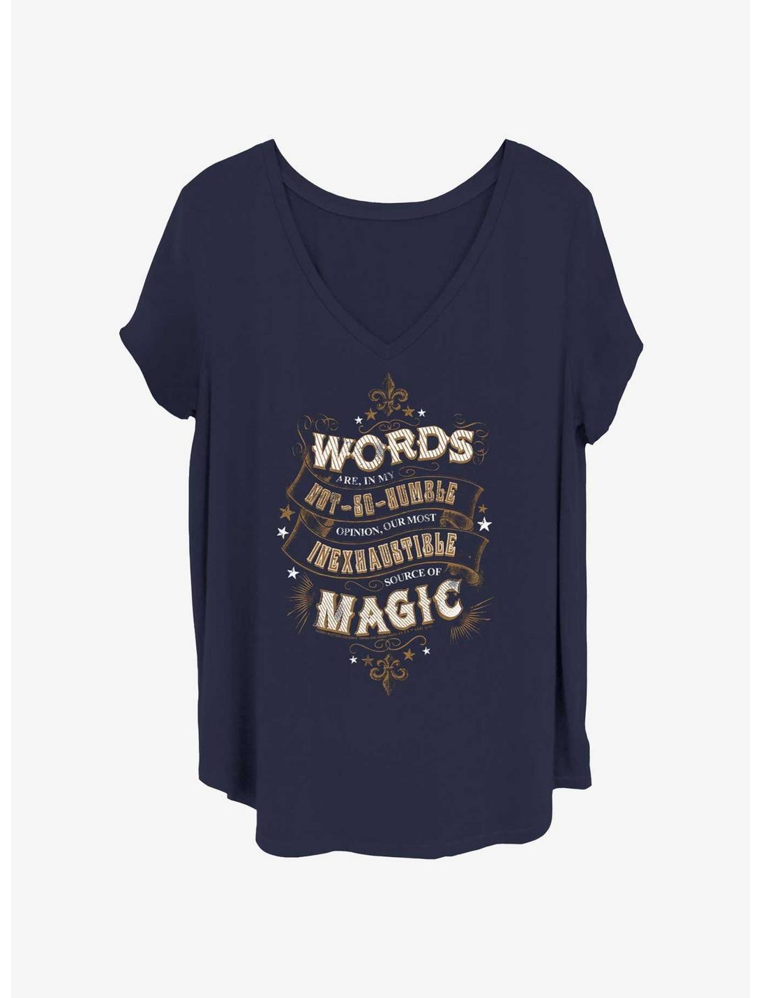 Harry Potter Humble Words Womens T-Shirt Plus Size, NAVY, hi-res