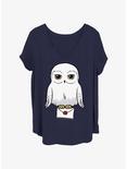 Harry Potter Anime Hedwig Mail Womens T-Shirt Plus Size, NAVY, hi-res