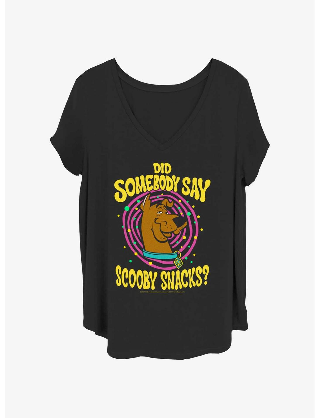 Scooby-Doo Did Somebody Say Scooby Snacks Womens T-Shirt Plus Size, BLACK, hi-res