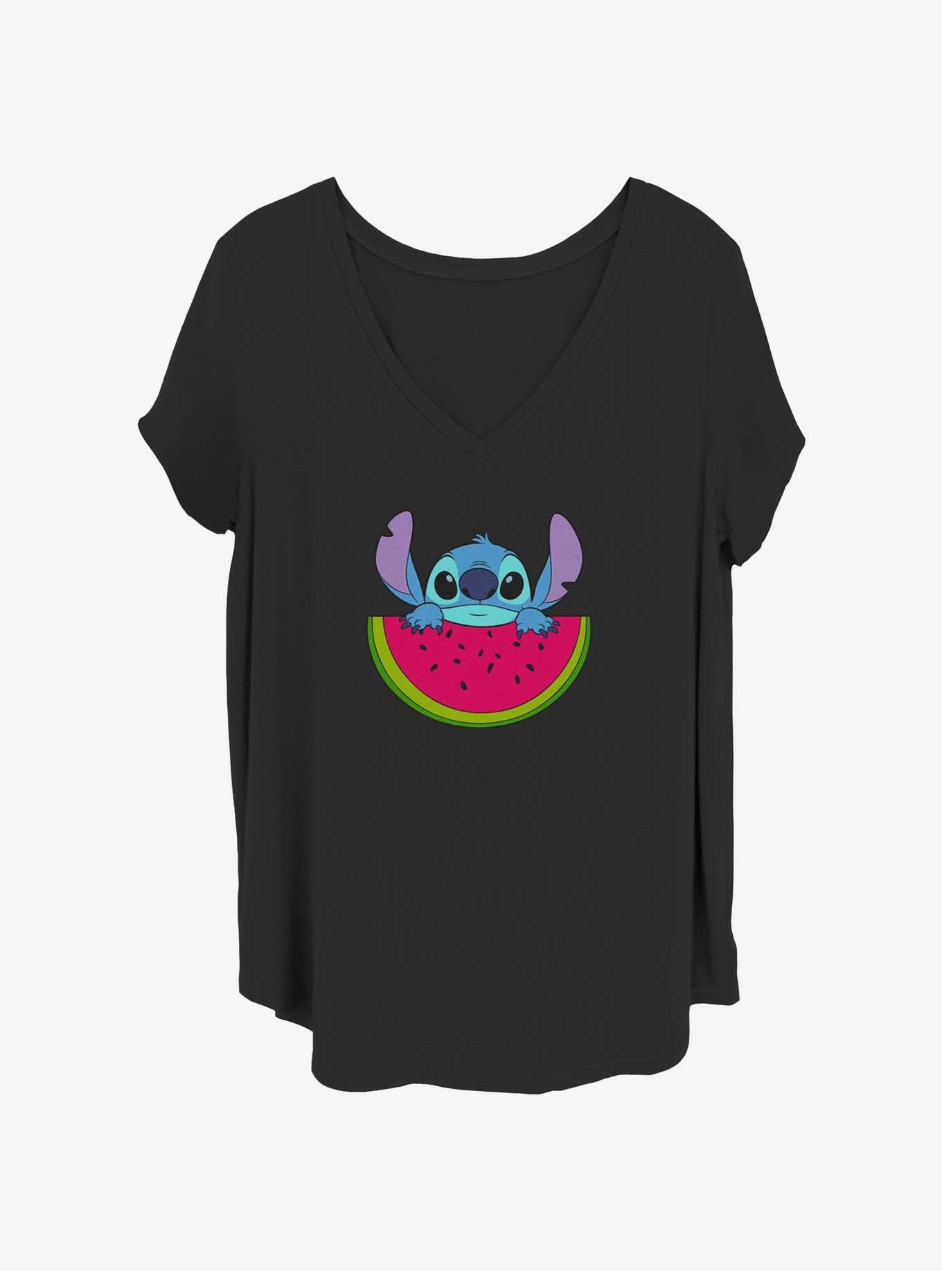Disney Lilo & Stitch Stitch Watermelon Womens T-Shirt Plus Size, , hi-res