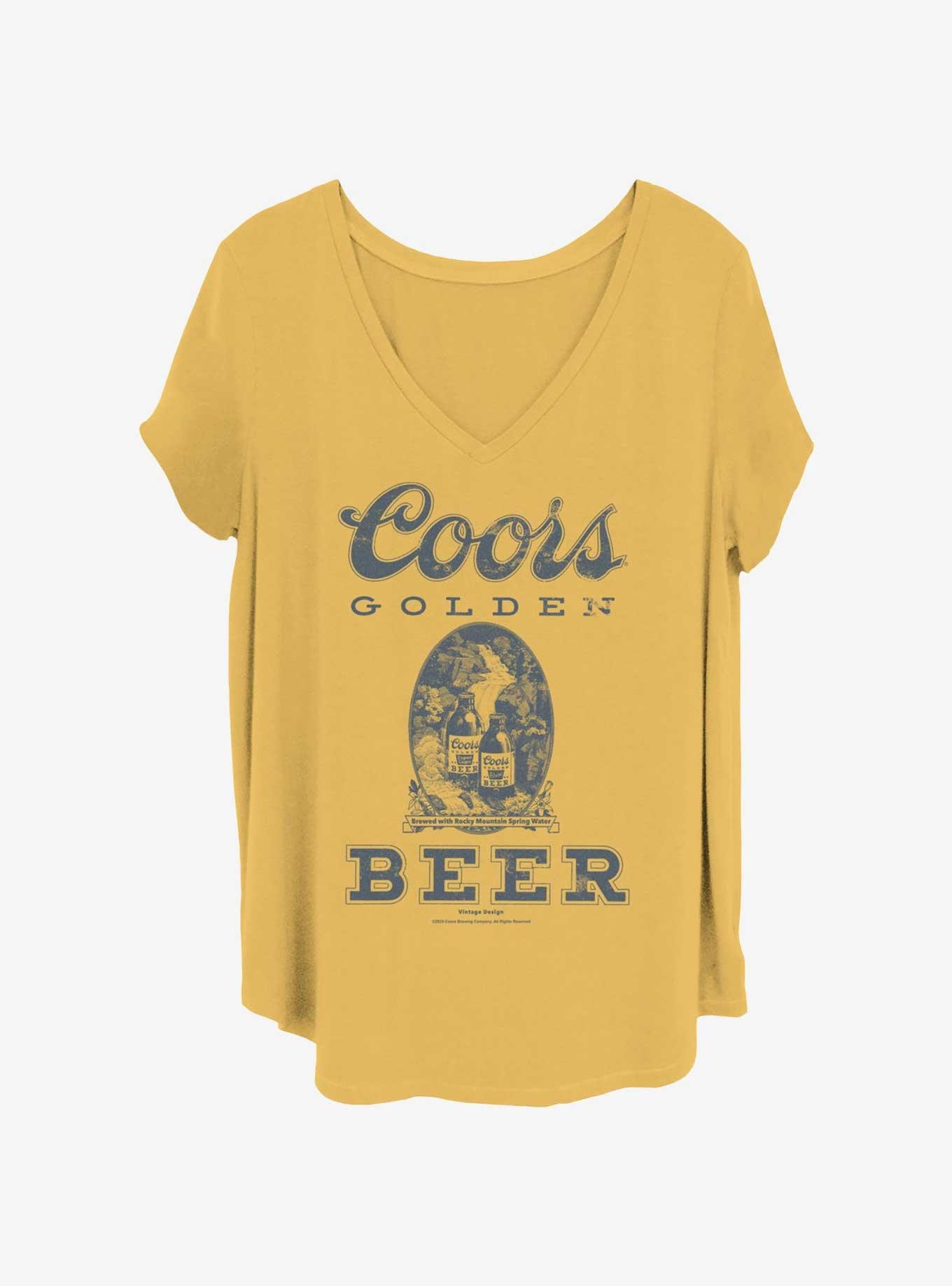 Coors Golden Vintage Beer Womens T-Shirt Plus Size, OCHRE, hi-res