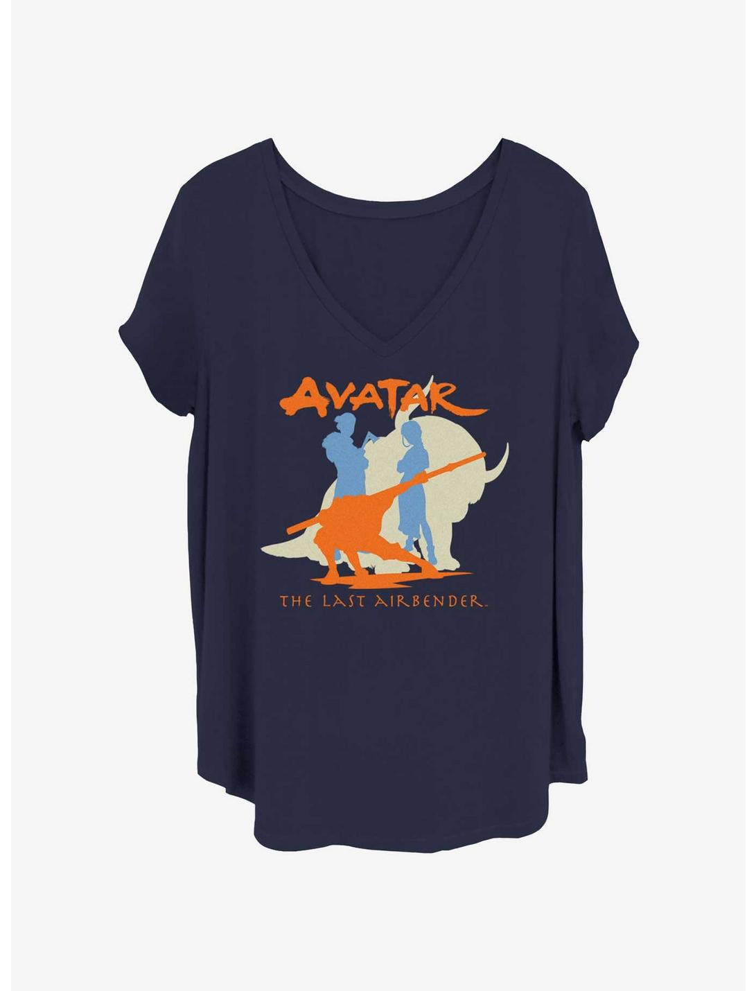 Avatar: The Last Airbender Silhouette Womens T-Shirt Plus Size, NAVY, hi-res