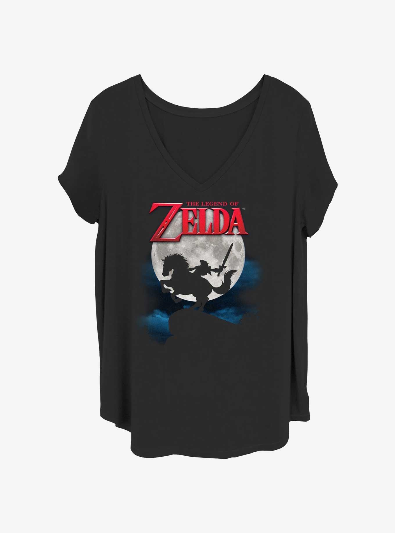 Nintendo Full Moon Silhouette Womens T-Shirt Plus Size, , hi-res