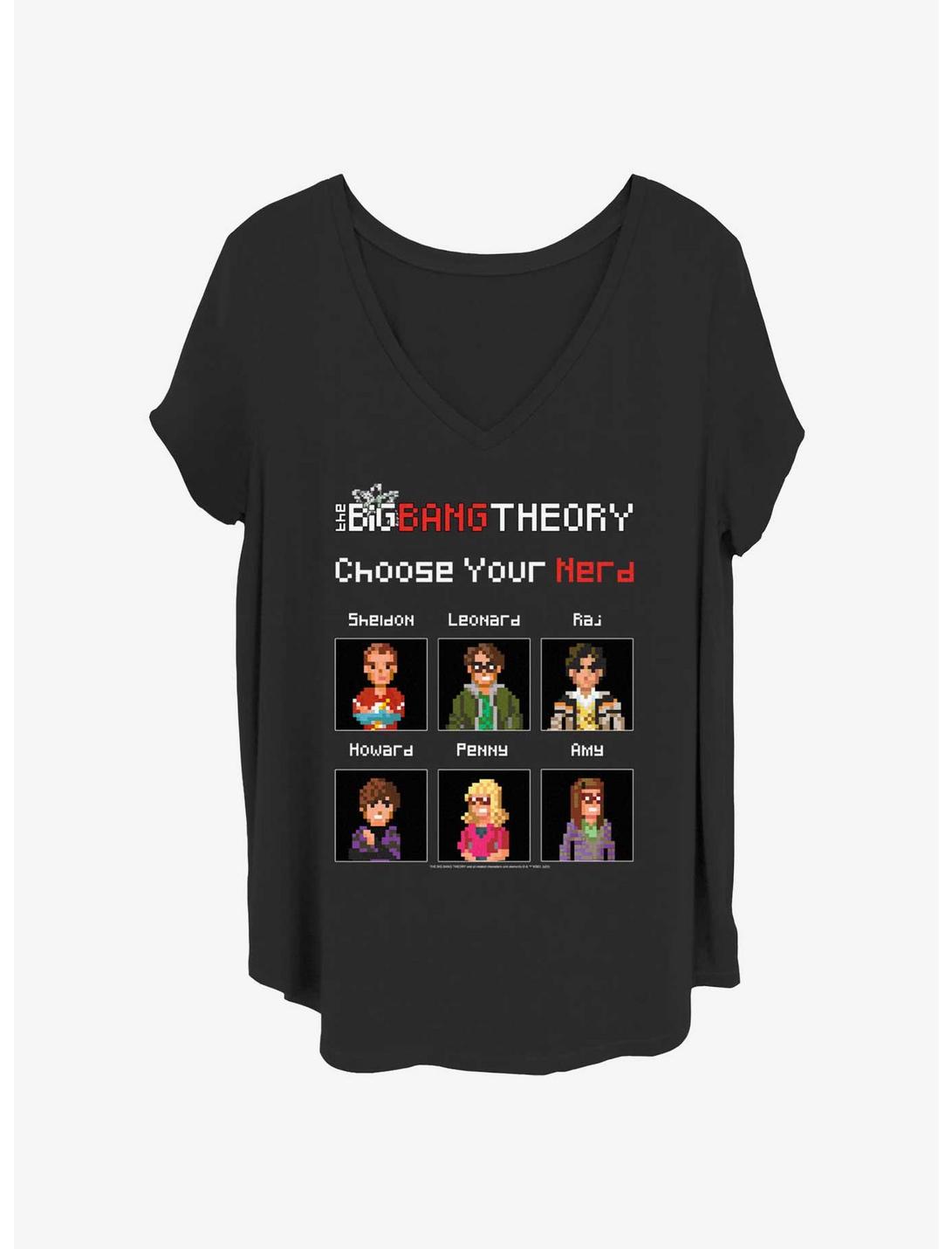 The Big Bang Theory Choose Your Nerd Womens T-Shirt Plus Size, BLACK, hi-res