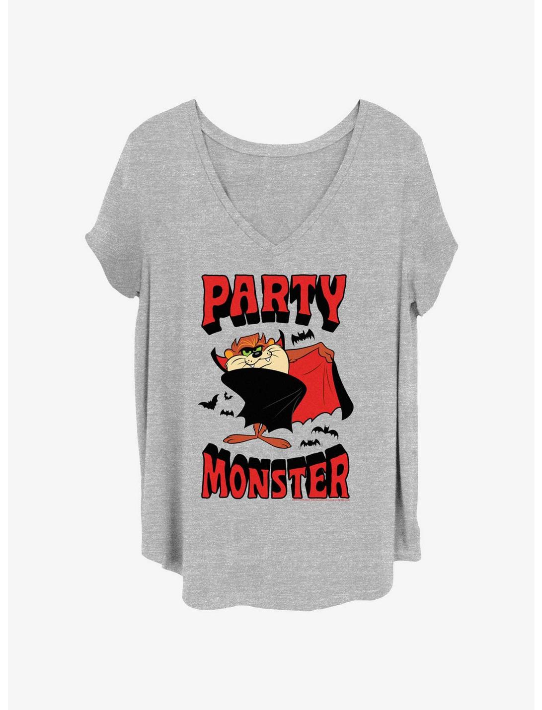 Looney Tunes Taz Vampire Party Monster Womens T-Shirt Plus Size, HEATHER GR, hi-res