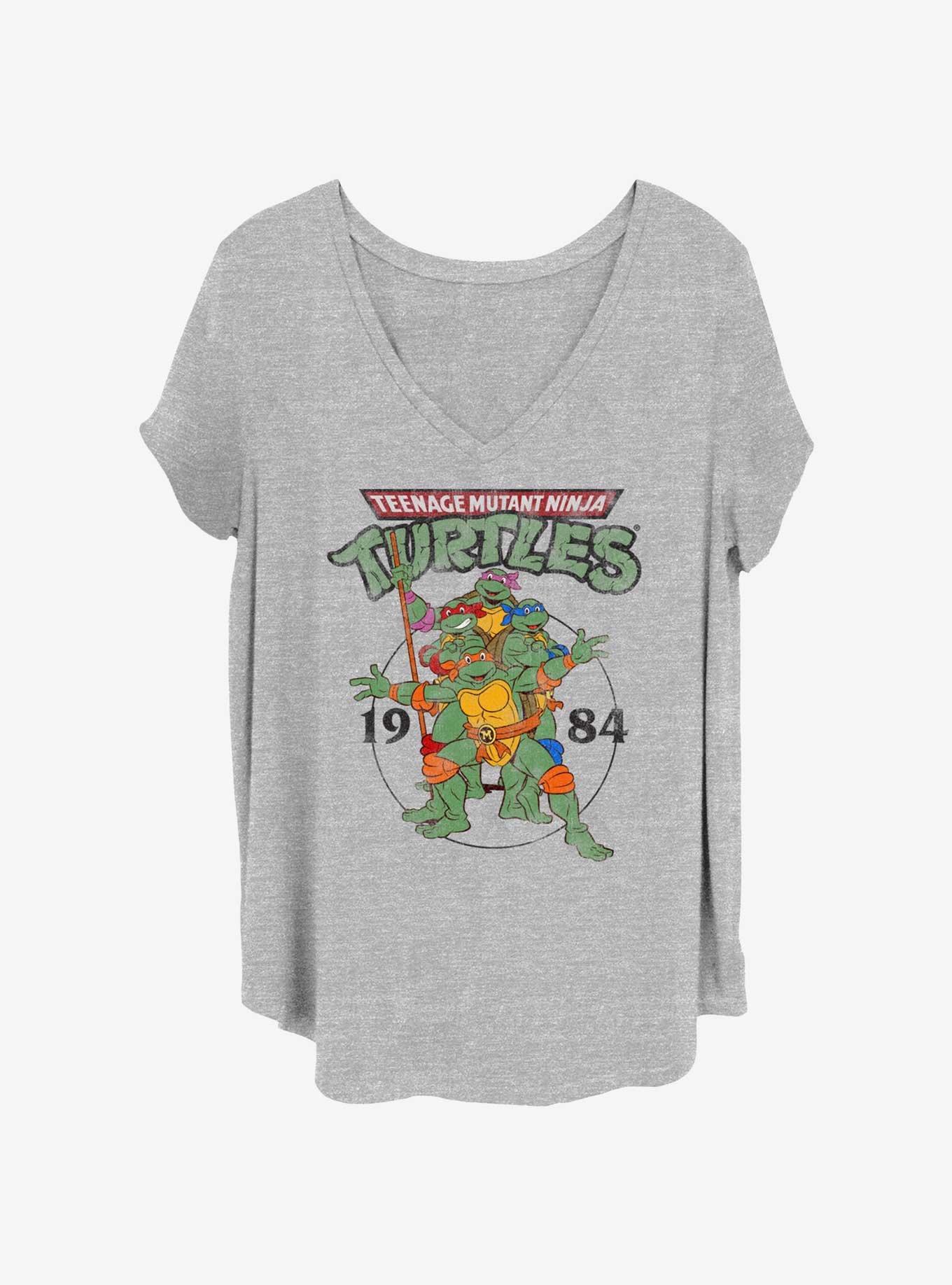 Teenage Mutant Ninja Turtles Group Elite Womens T-Shirt Plus Size, HEATHER GR, hi-res