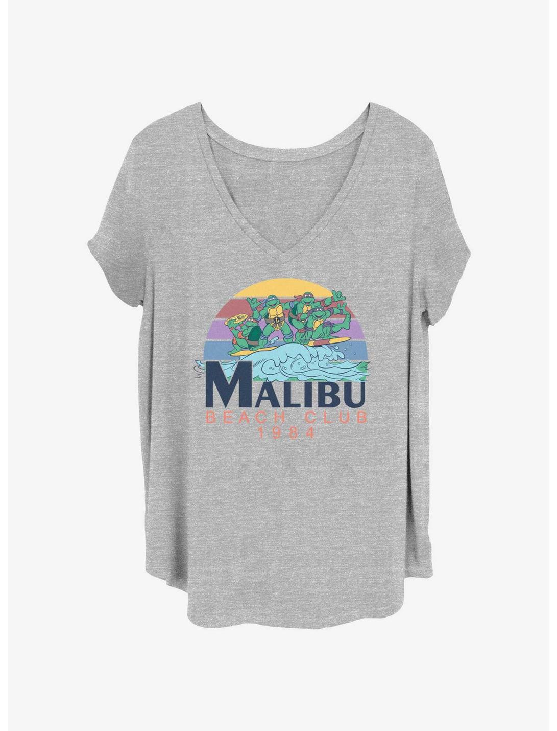 Teenage Mutant Ninja Turtles Malibu Beach Club Womens T-Shirt Plus Size, HEATHER GR, hi-res