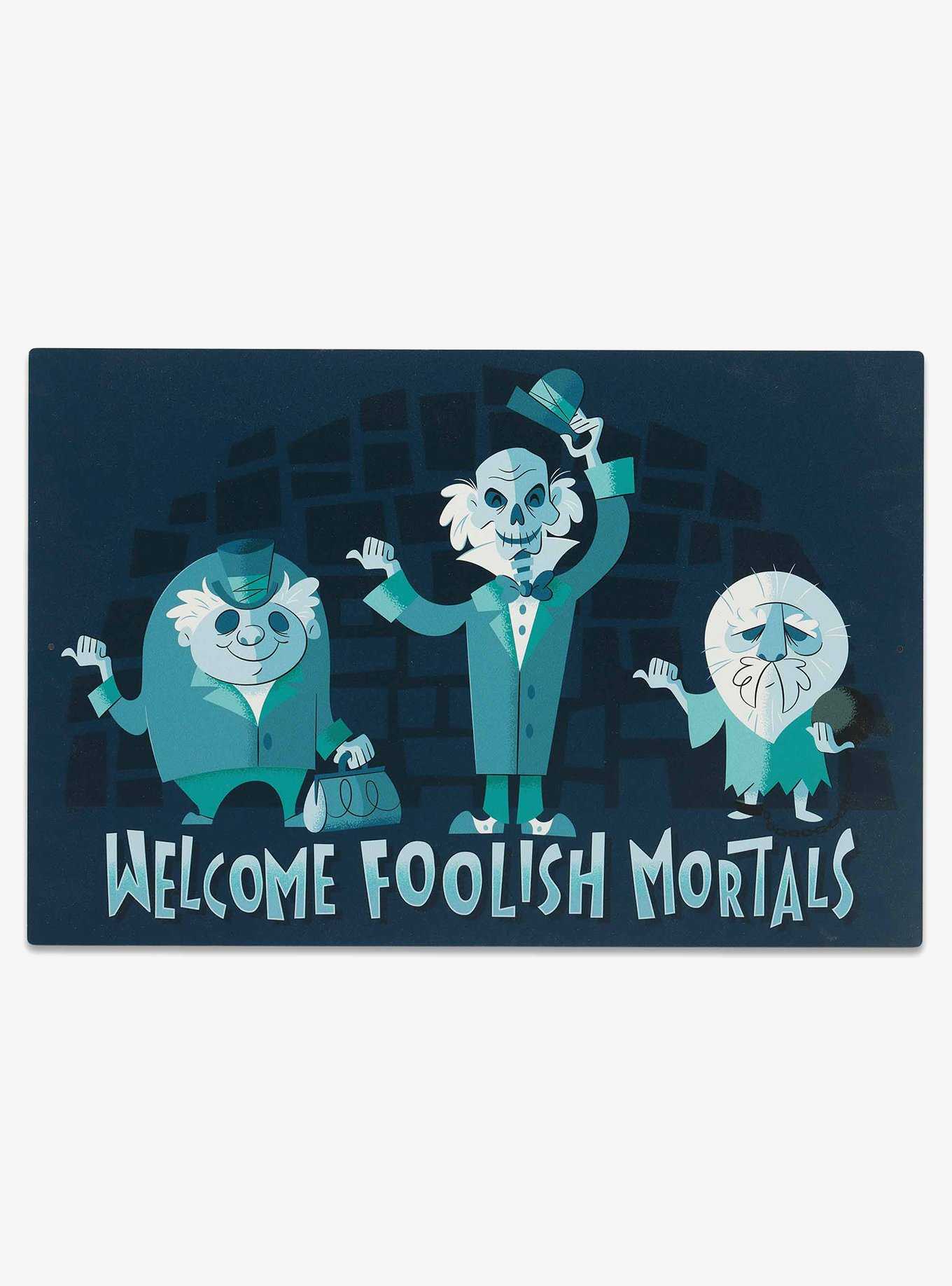 Disney Haunted Mansion Welcome Foolish Mortals Hitchhiking Ghosts Metal Wall Decor, , hi-res