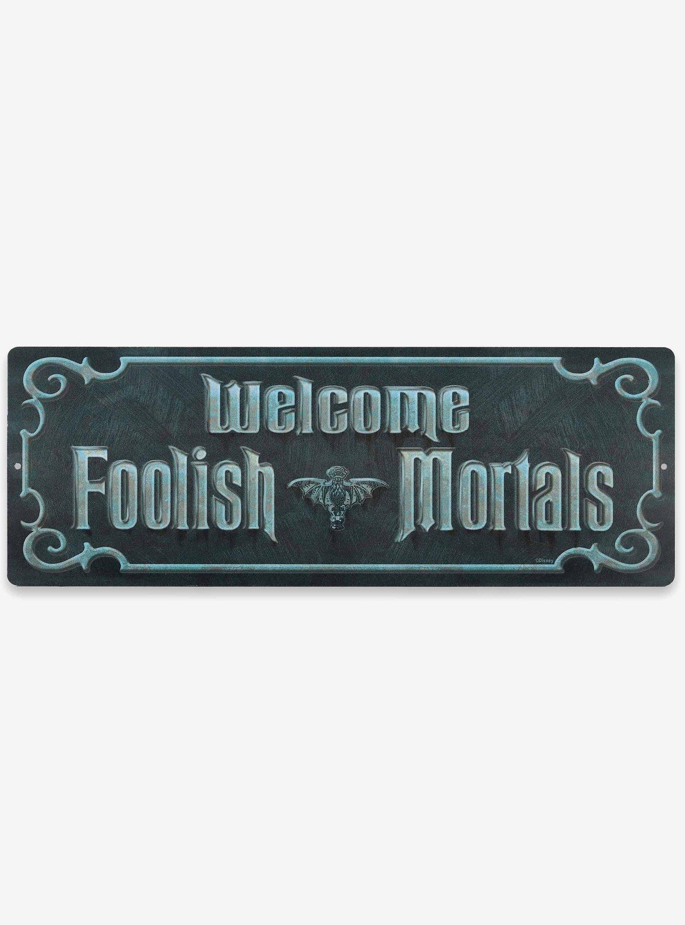 Disney Haunted Mansion Welcome Foolish Mortals Metal Wall Decor, , hi-res