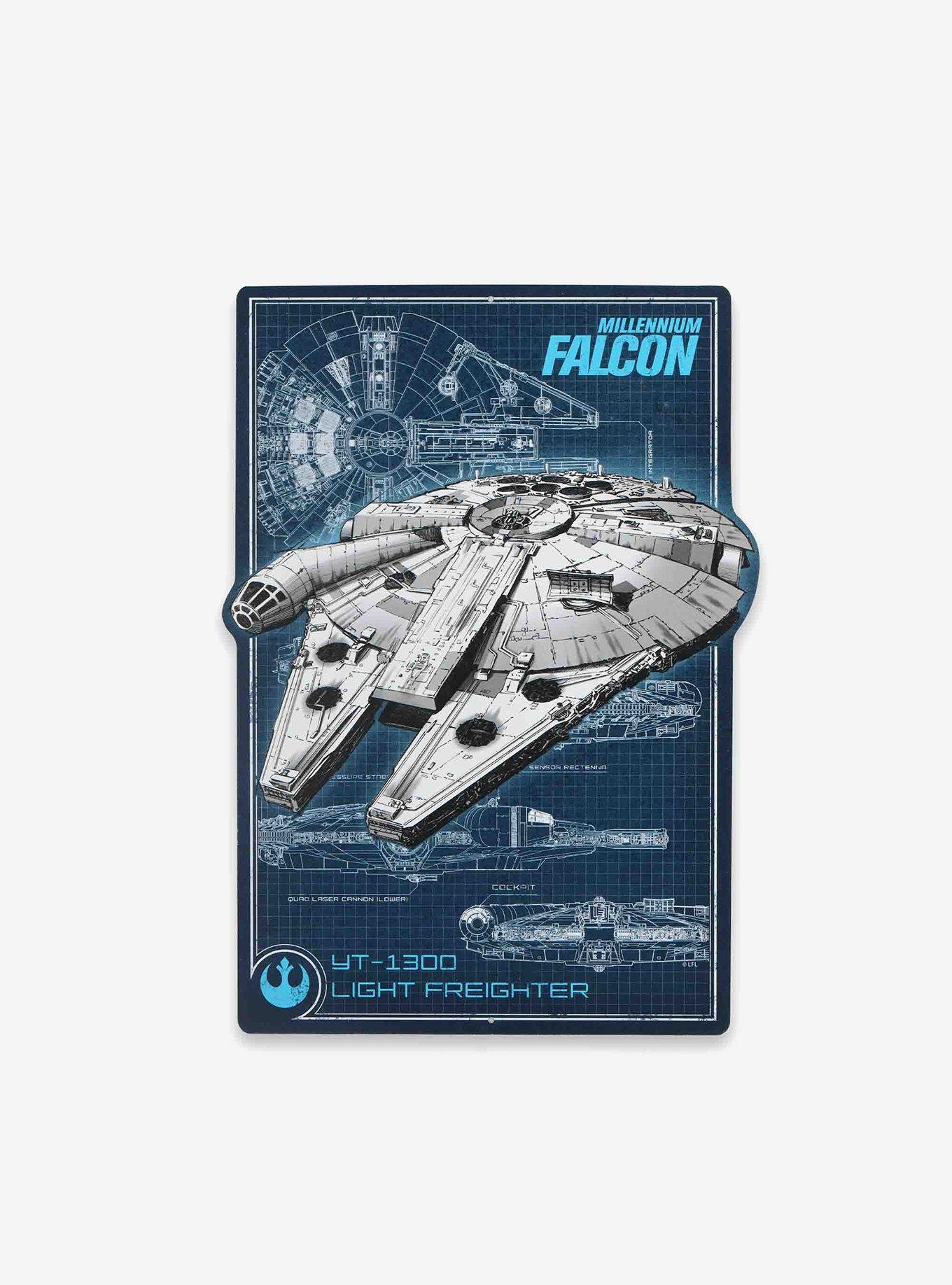 Star Wars Millennium Falcon Schematics Metal Wall Decor, , hi-res