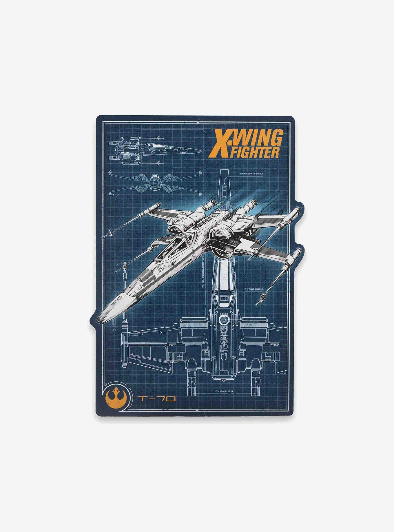 Star Wars X-Wing Fighter Schematics Metal Wall Decor, , hi-res