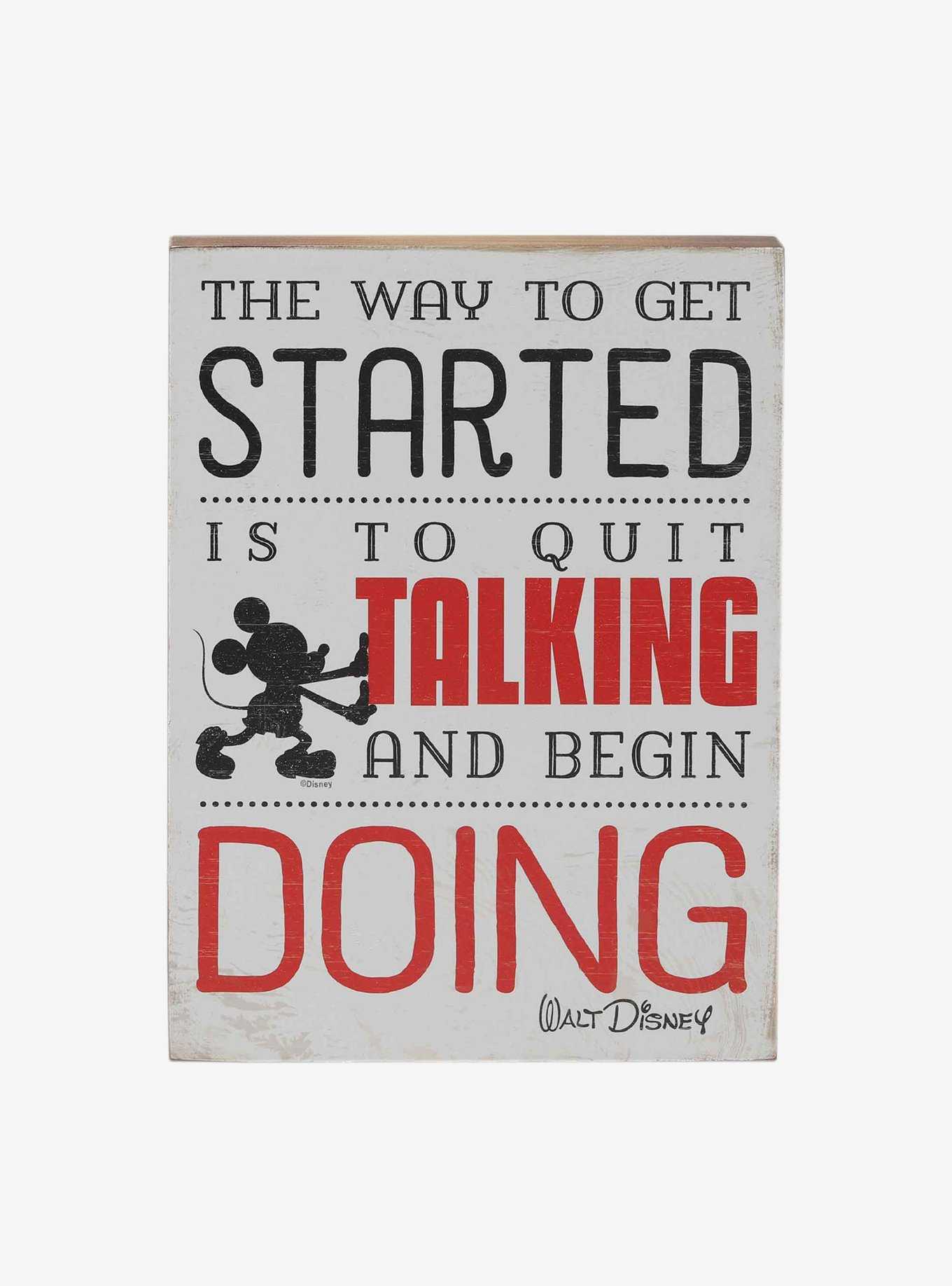 Disney Mickey Mouse Quit Talking And Begin Doing Wood Wall Decor, , hi-res