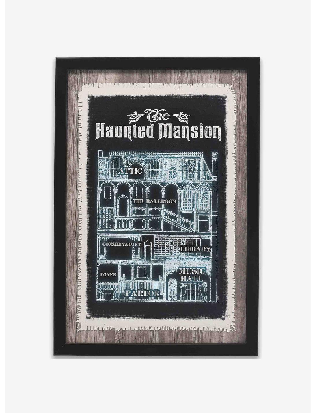 Disney Haunted Mansion Blueprint Framed Wood Wall Decor, , hi-res