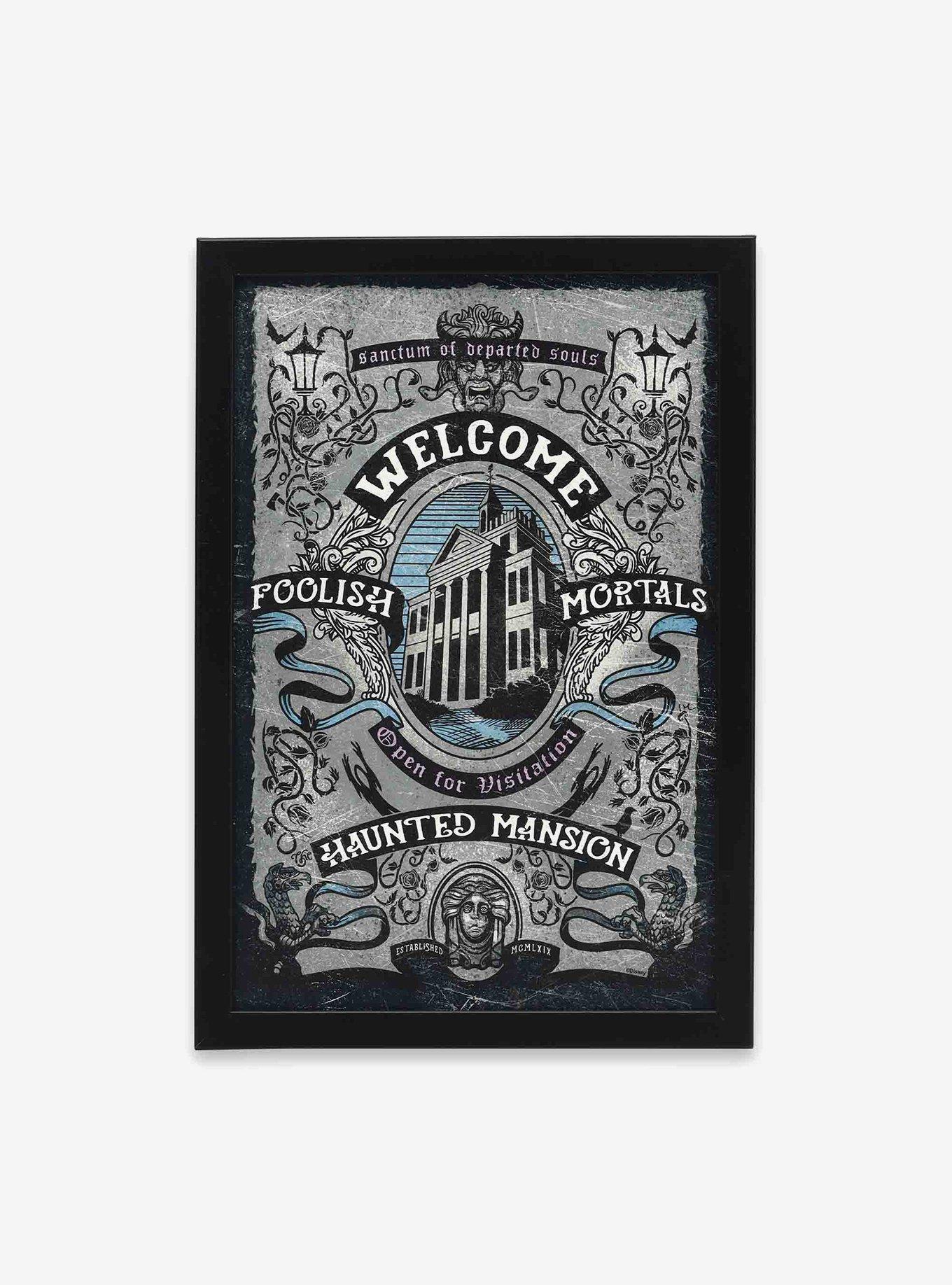 Disney Haunted Mansion Welcome Foolish Mortals Framed Wood Wall Decor, , hi-res