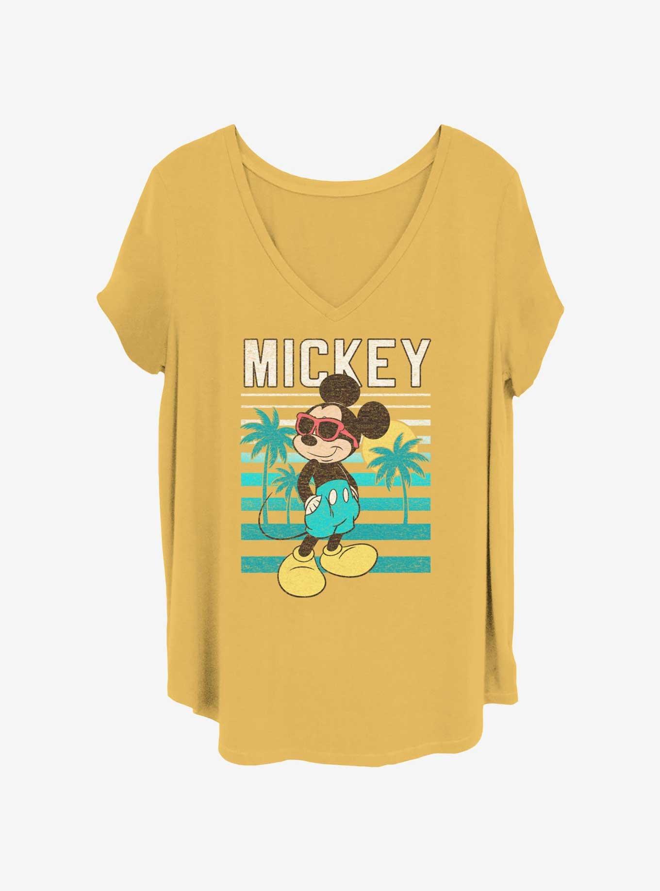 Disney Mickey Mouse Mickey Beachin' Womens T-Shirt Plus Size, OCHRE, hi-res